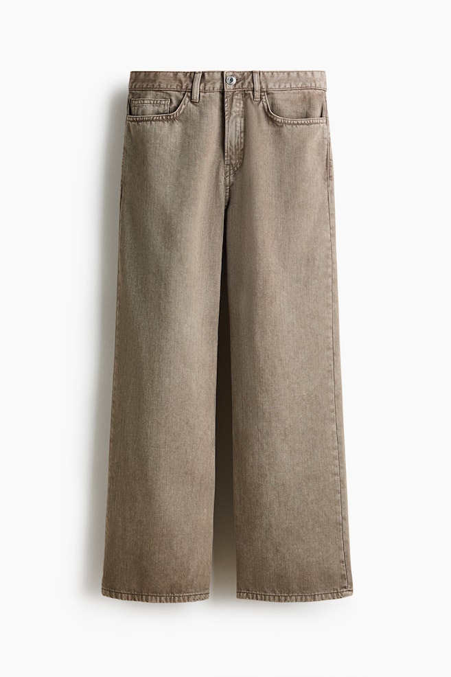 Relaxed-Fit Cotton Pants - Taupe/Denim black - 1