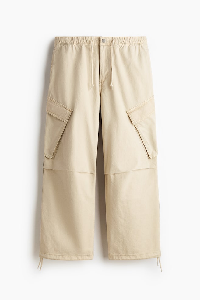 Loose Fit Cargo trousers - Light beige/Black - 1
