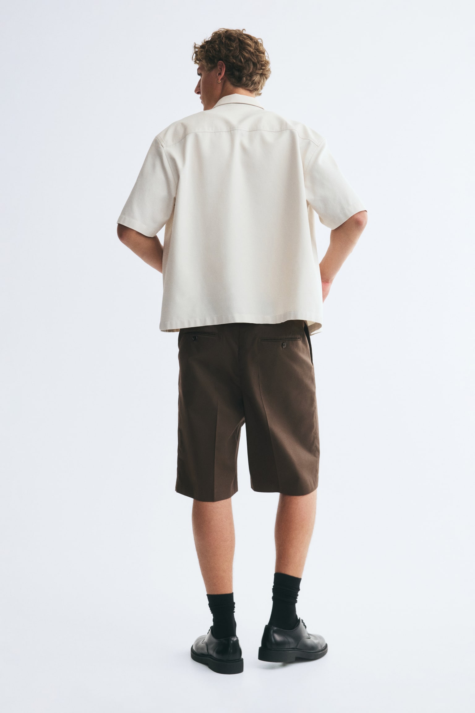 Мужские шорты H&M Loose-Fit Tailored, цвет: Тёмный коричневый — фото 5