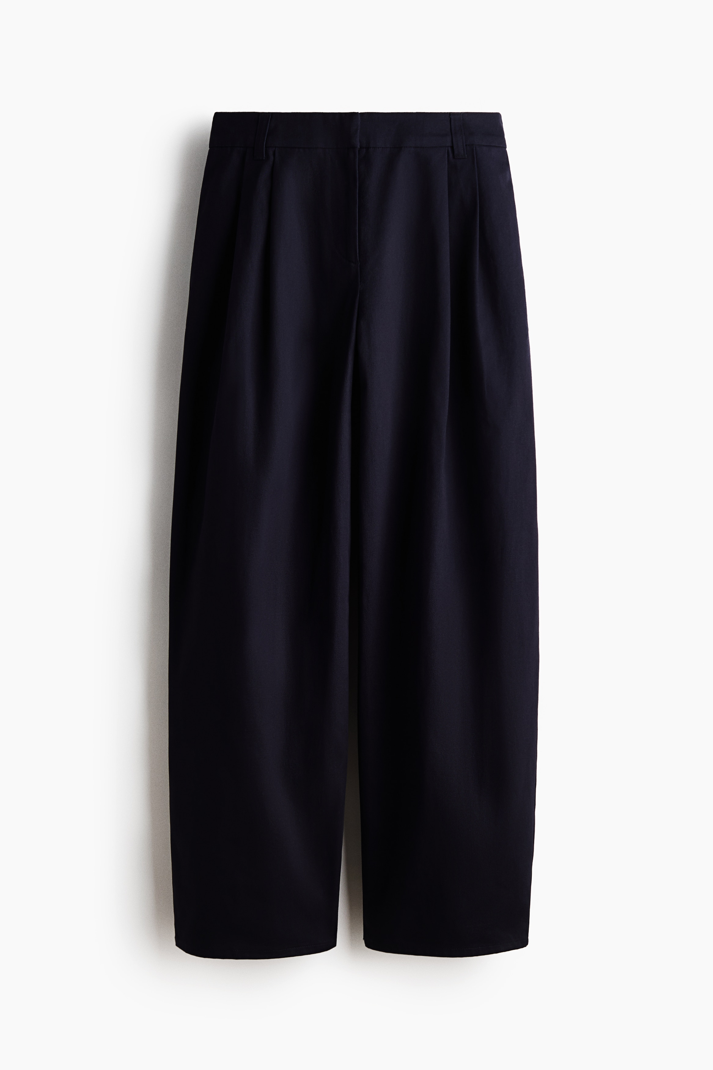 Tailored cotton trousers - Navy blue/White