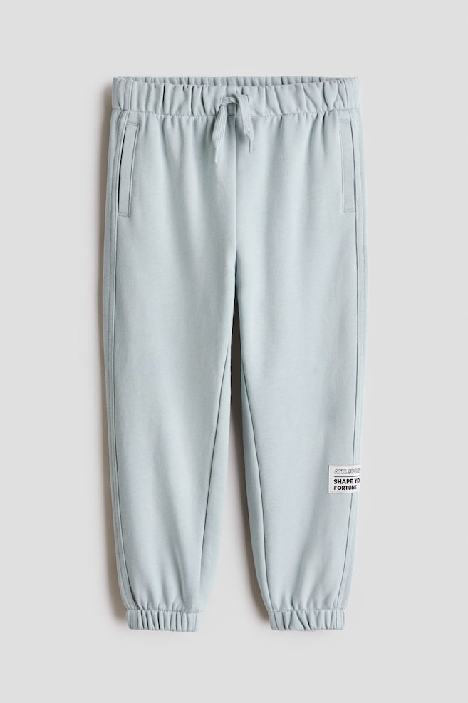 Cotton sweatshirt joggers - Turquoise pâle/Vert/Gris foncé - 1