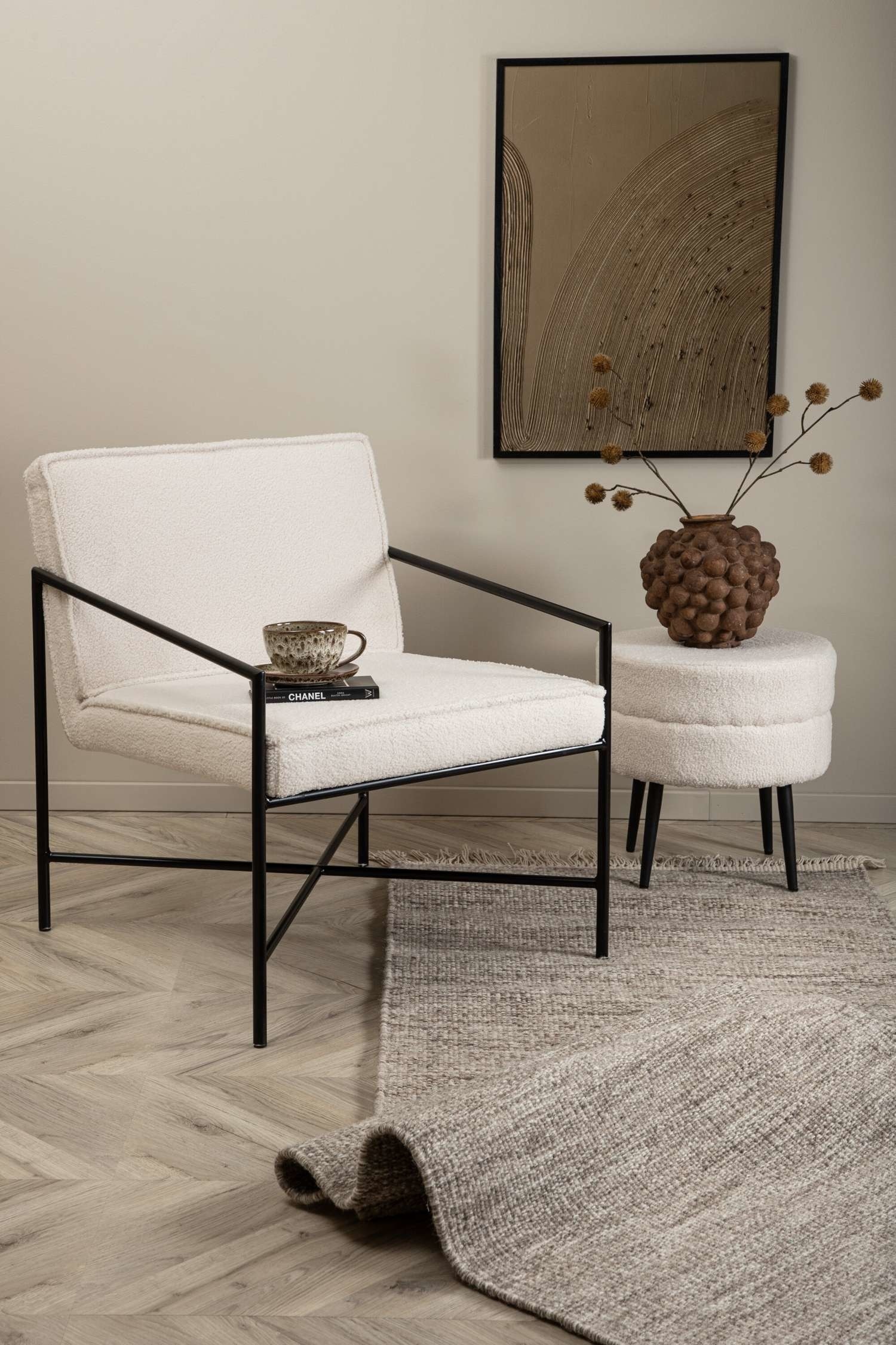 Rakel Fauteuil - En Peluche, À L'abri Du Blanc