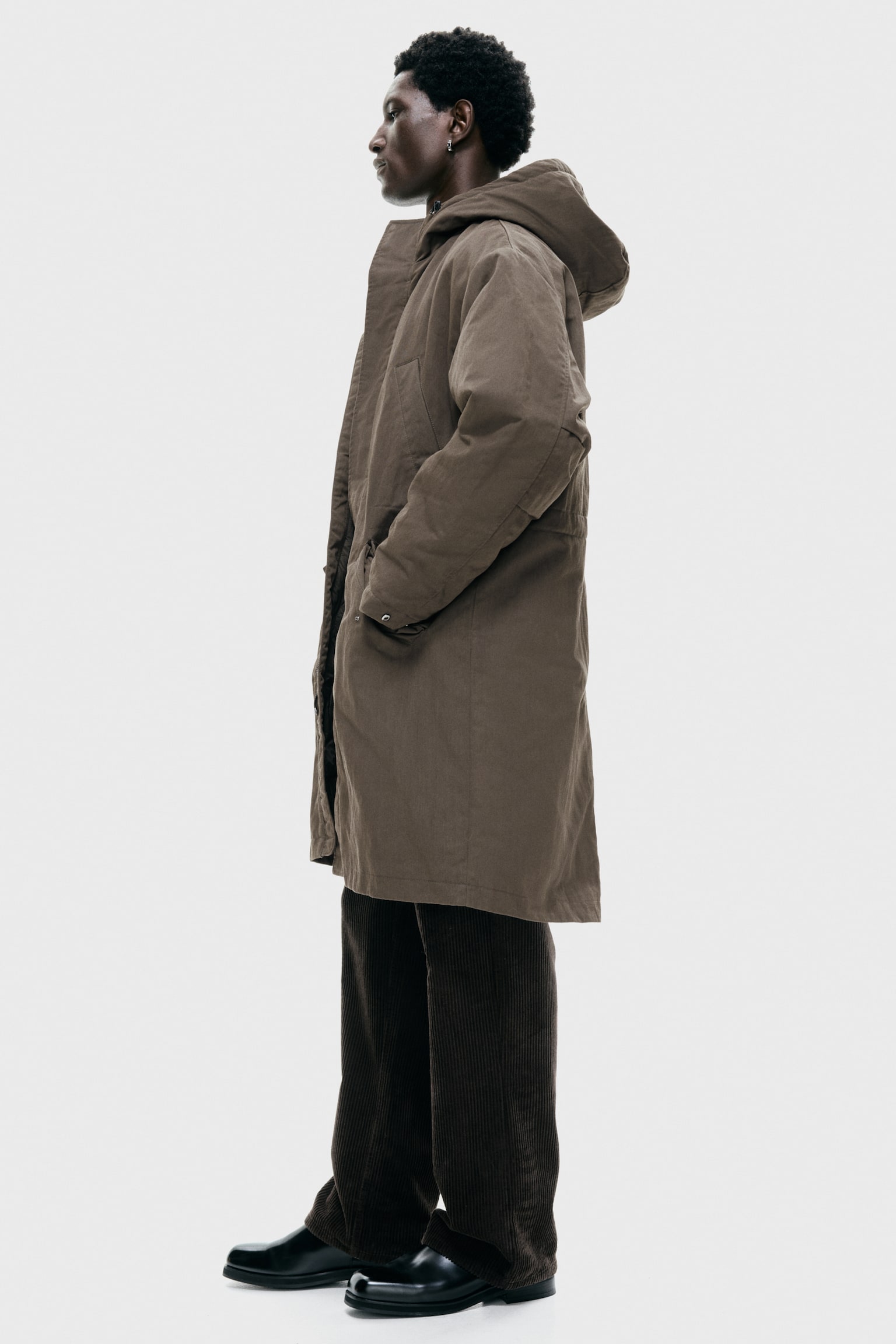 Мужская куртка H&M Padded, цвет: Тёмный хаки зелёный — фото 6