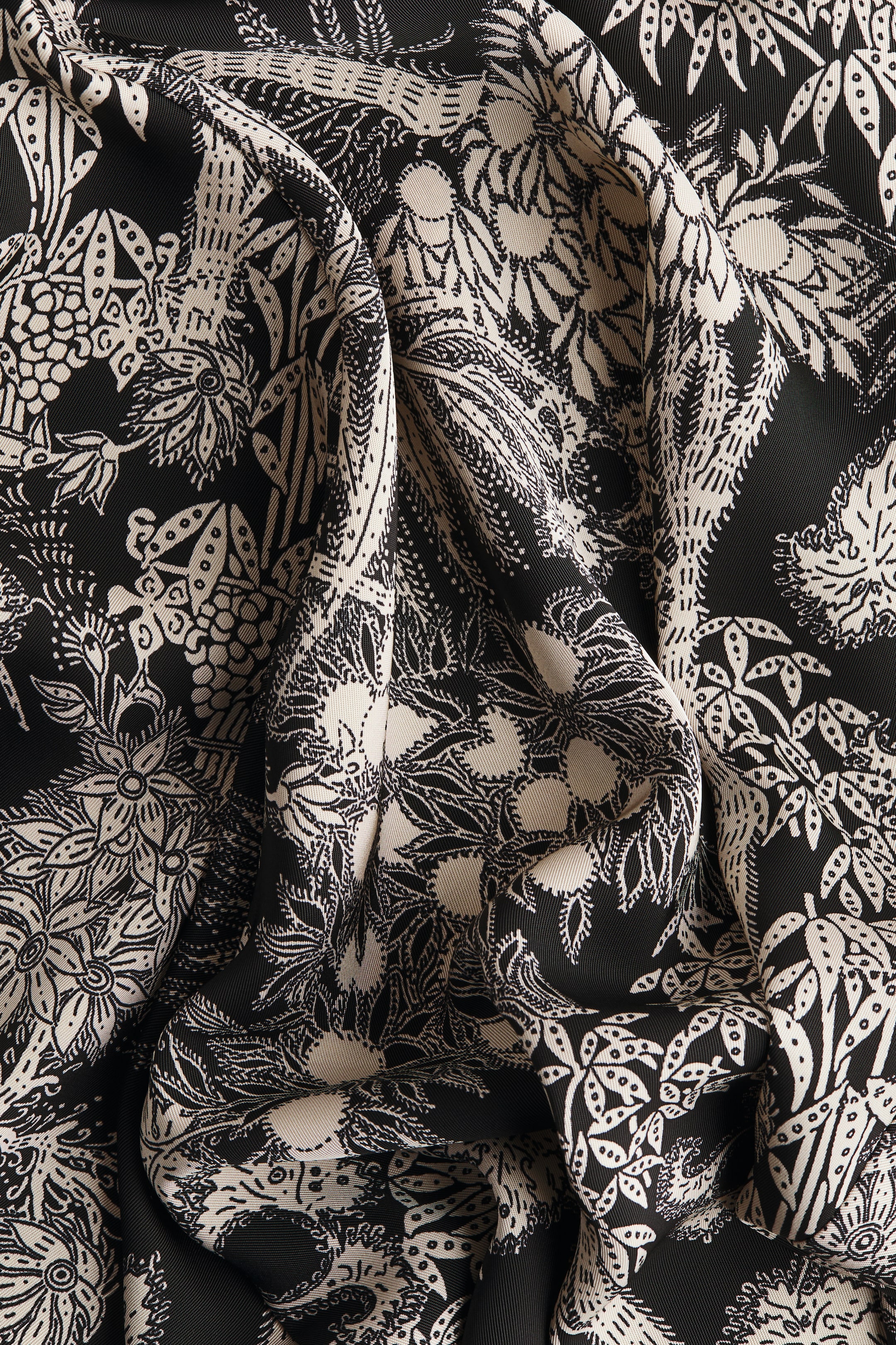 查看大圖: 蓋袖綢緞洋裝 - 黑色/印花 - Ladies | H&M HK 7