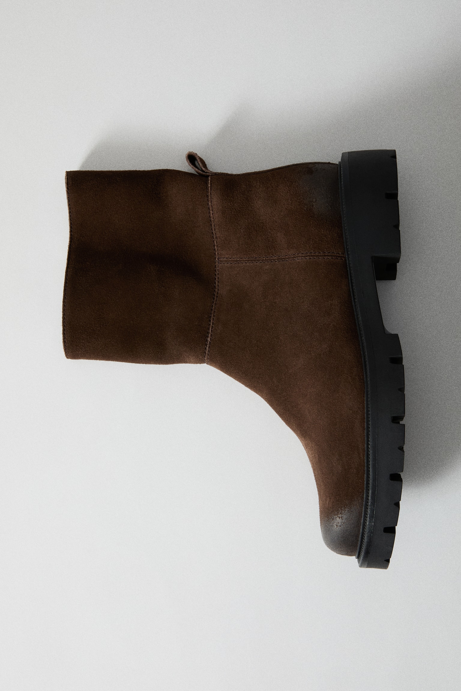 Split suede ankle boots - Dark brown/Dark brown - 1
