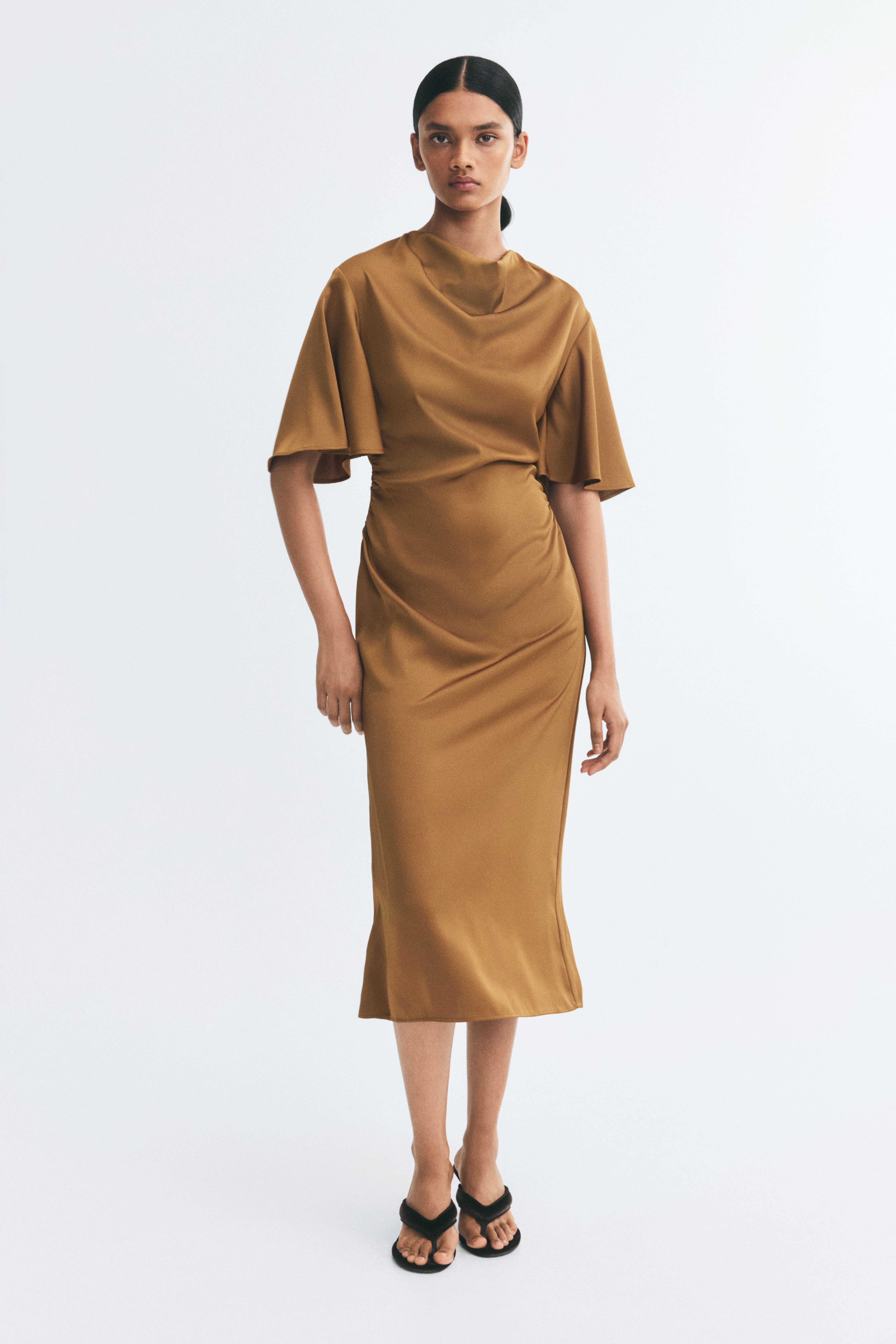 Draped satin dress
