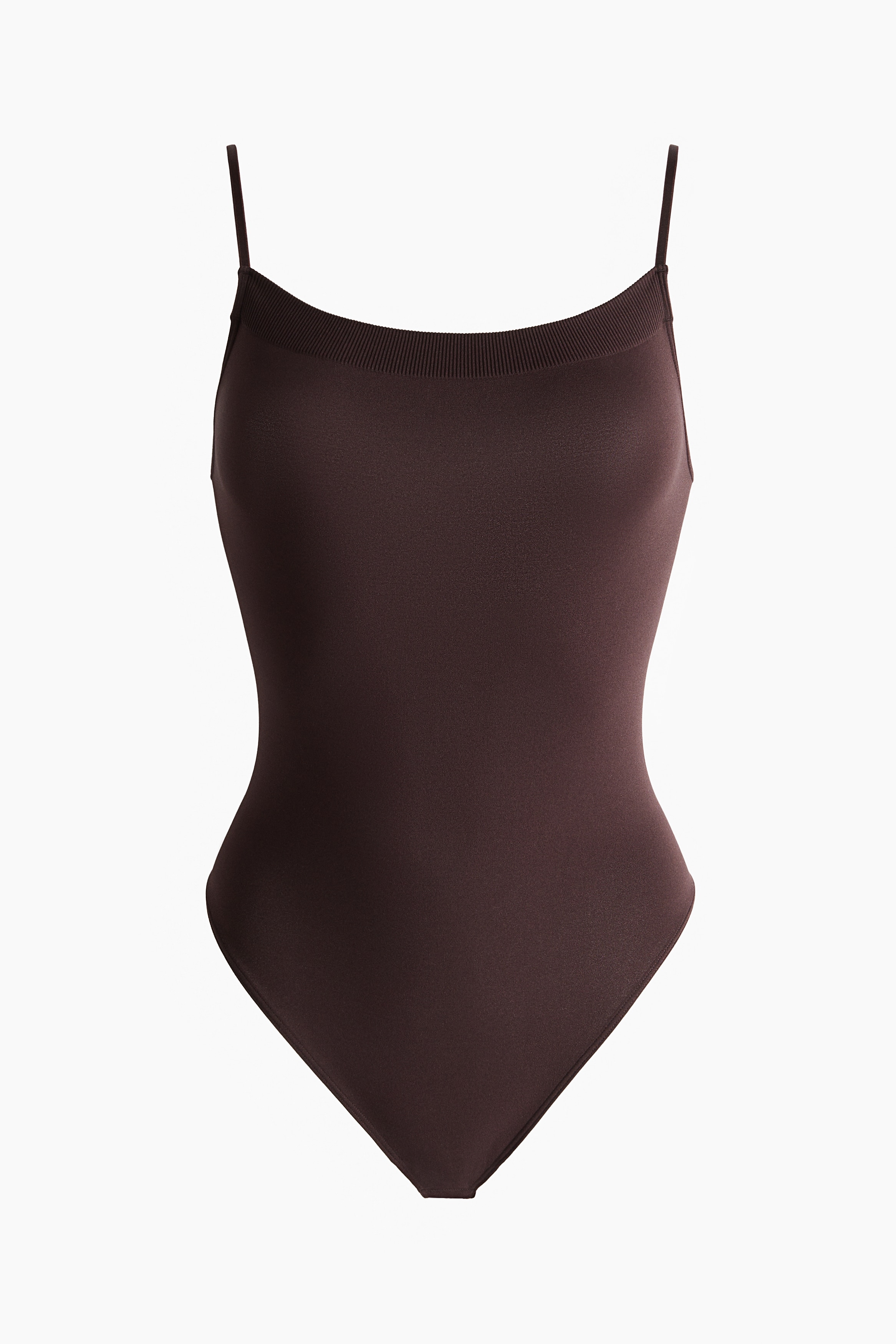 Seamless G-string Bodysuit - Dark brown/Black