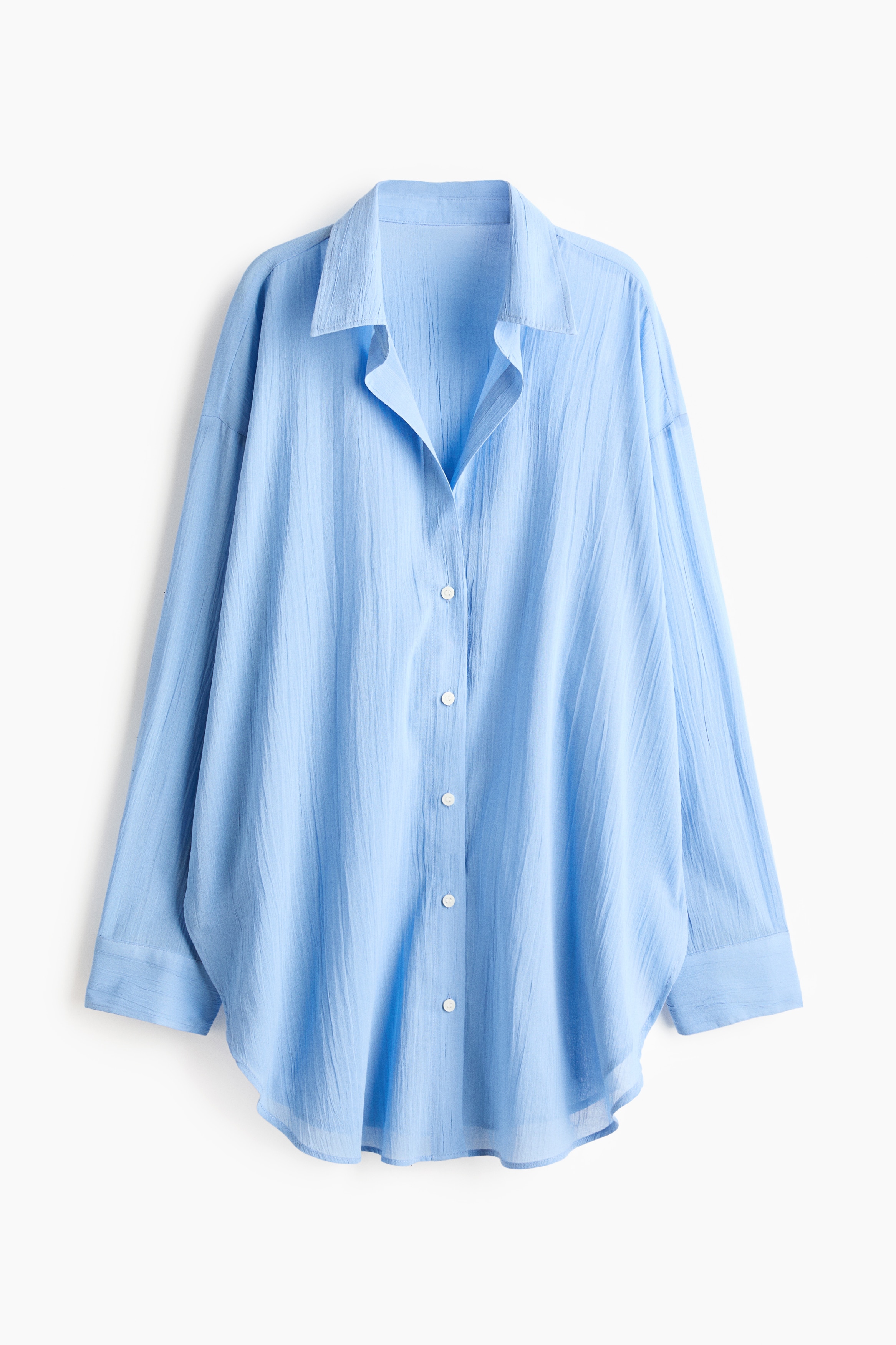 Long cotton shirt - Blue/White/Green/Striped/Black
