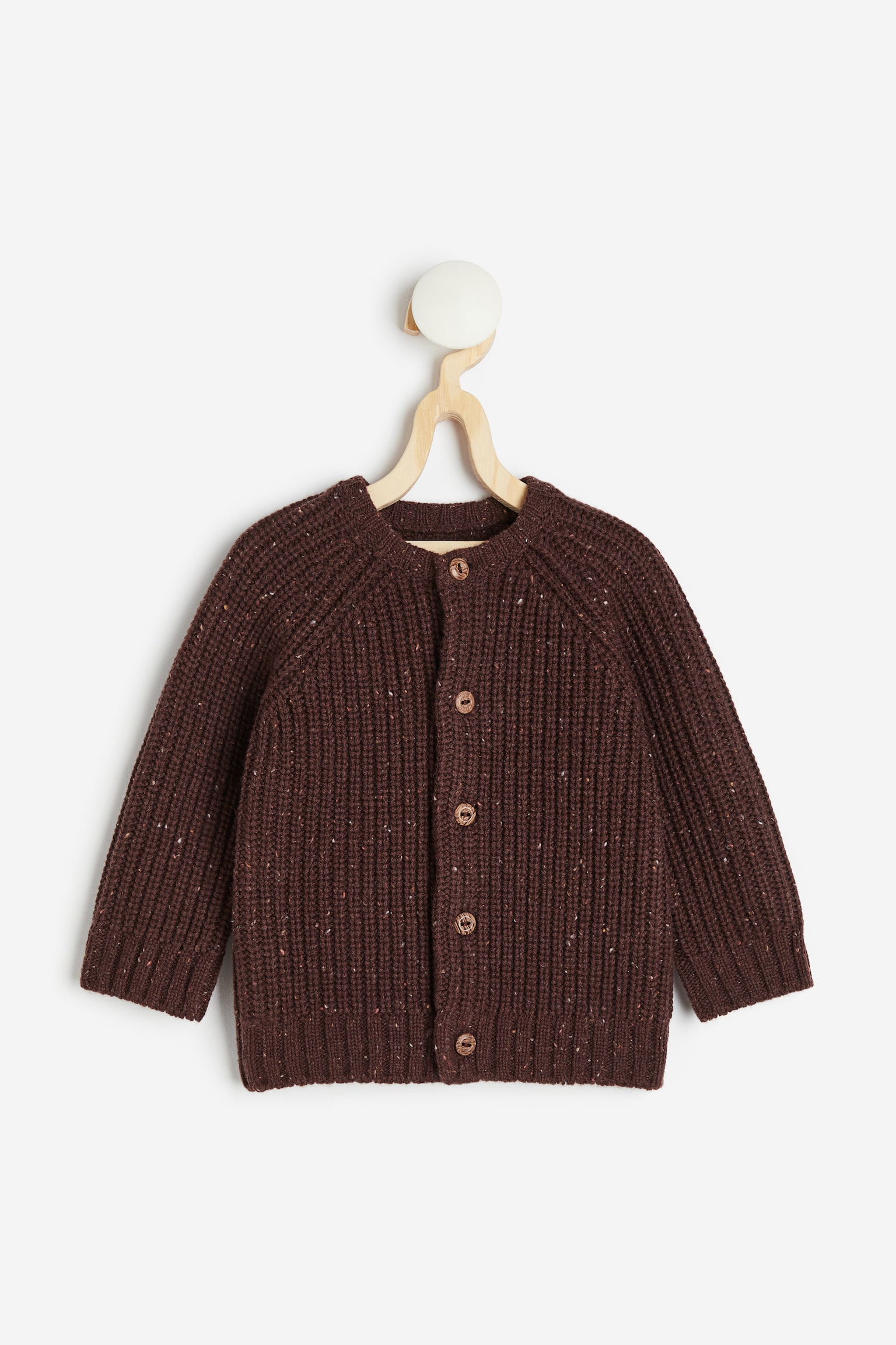 Merino wool cardigan - Dark brown - 1