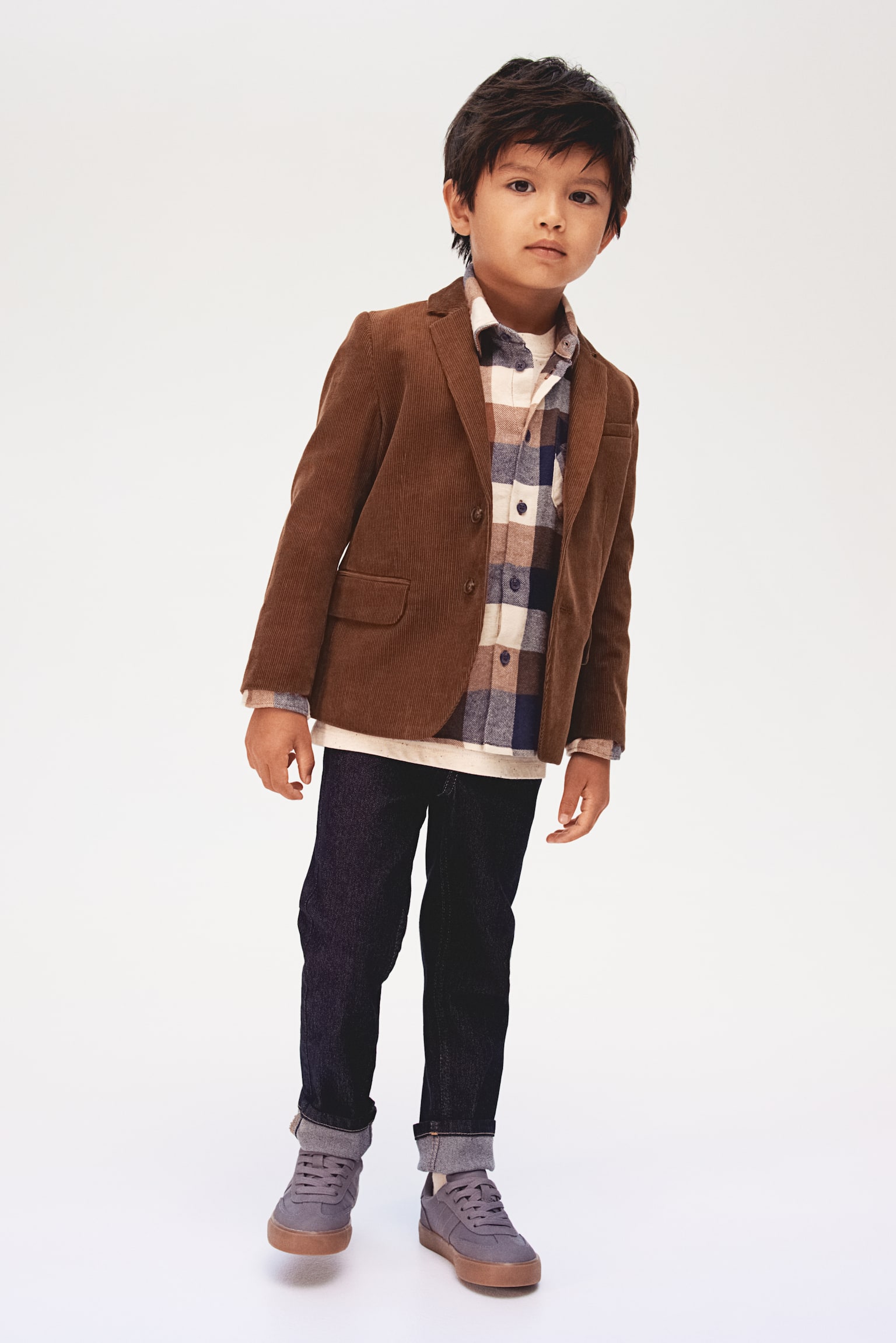 Jacket - Dark brown/Grey/Checked/Blue - 4