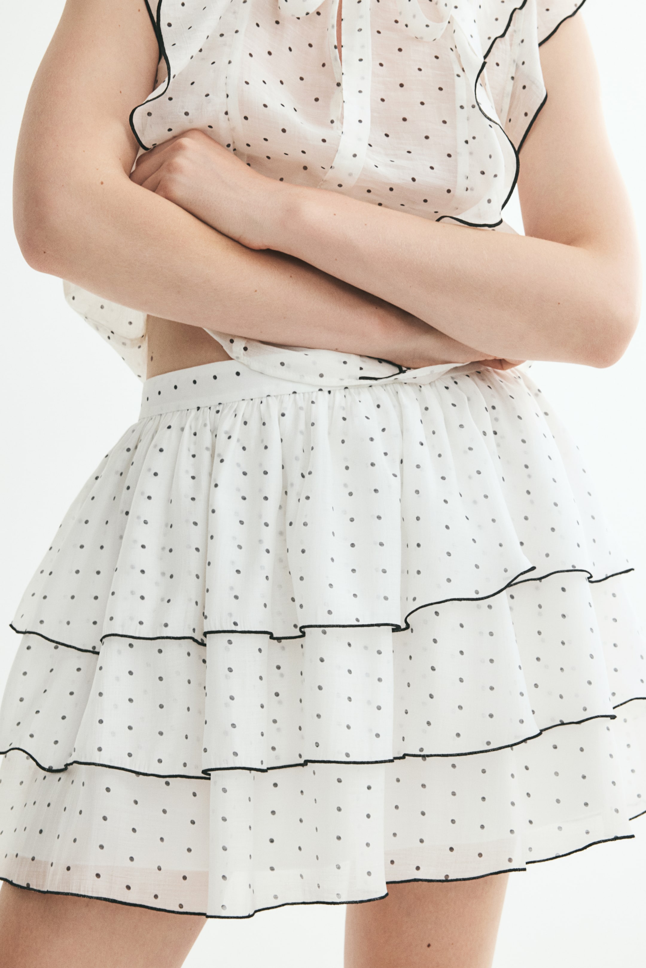 Tiered Lyocell-Blend Skirt