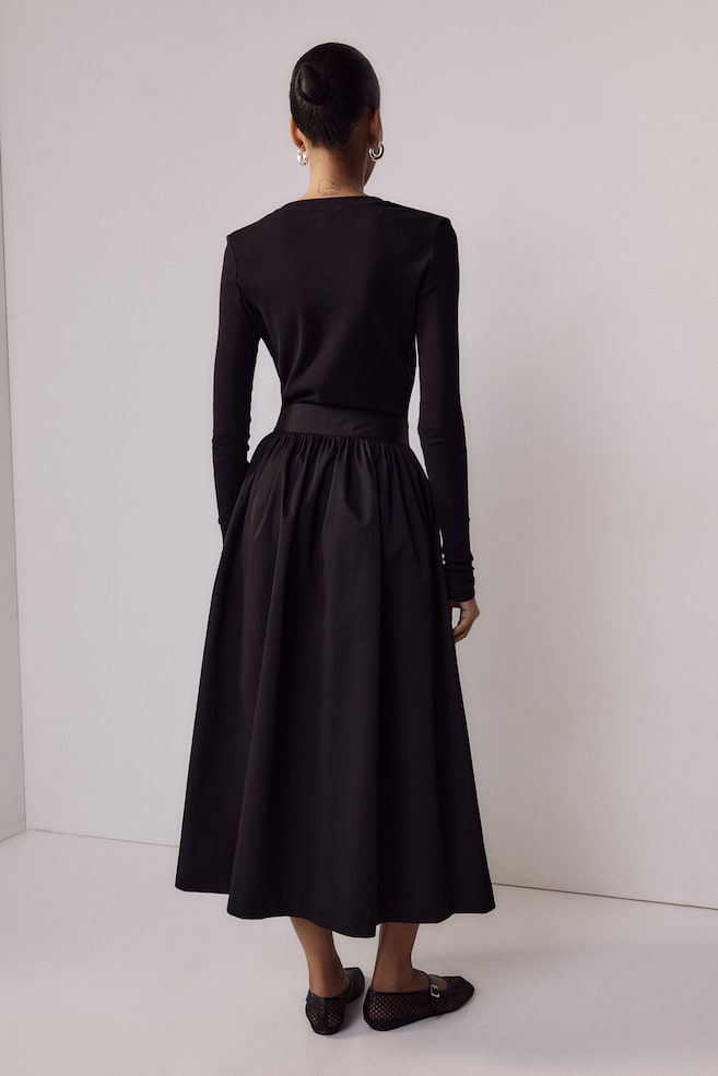 A-line skirt - Black/Cream - 4