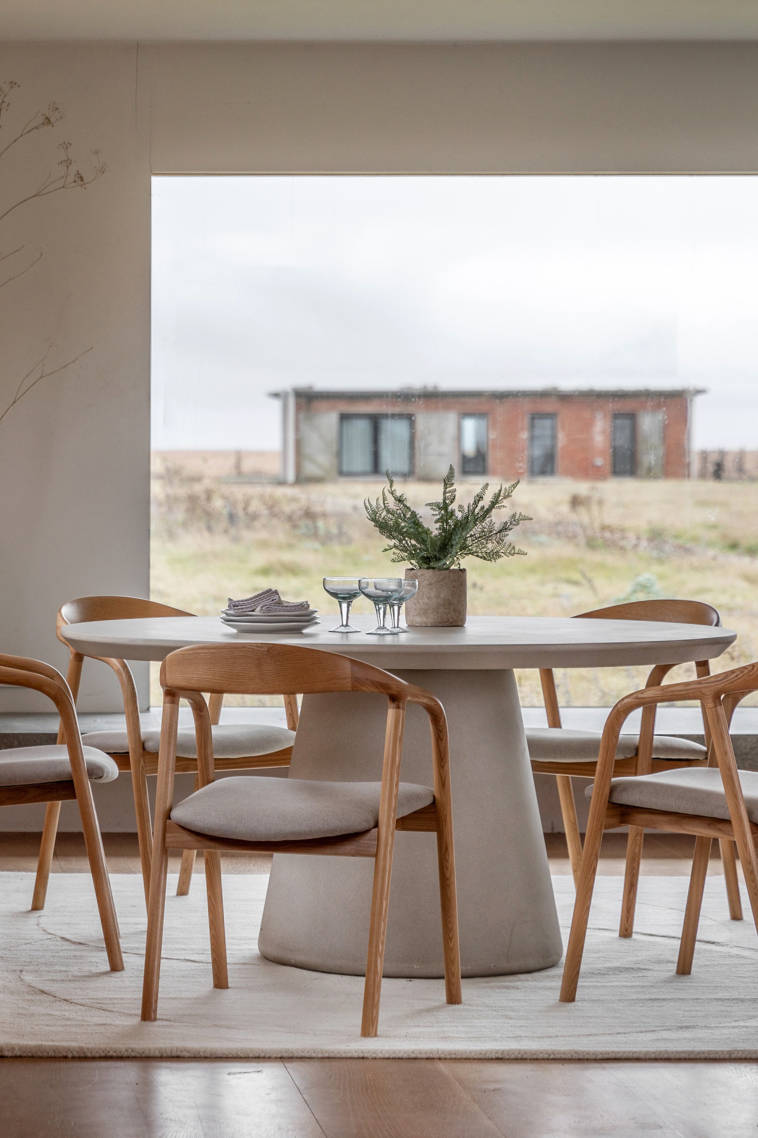 Concrete Dining Table - Small - Linen
