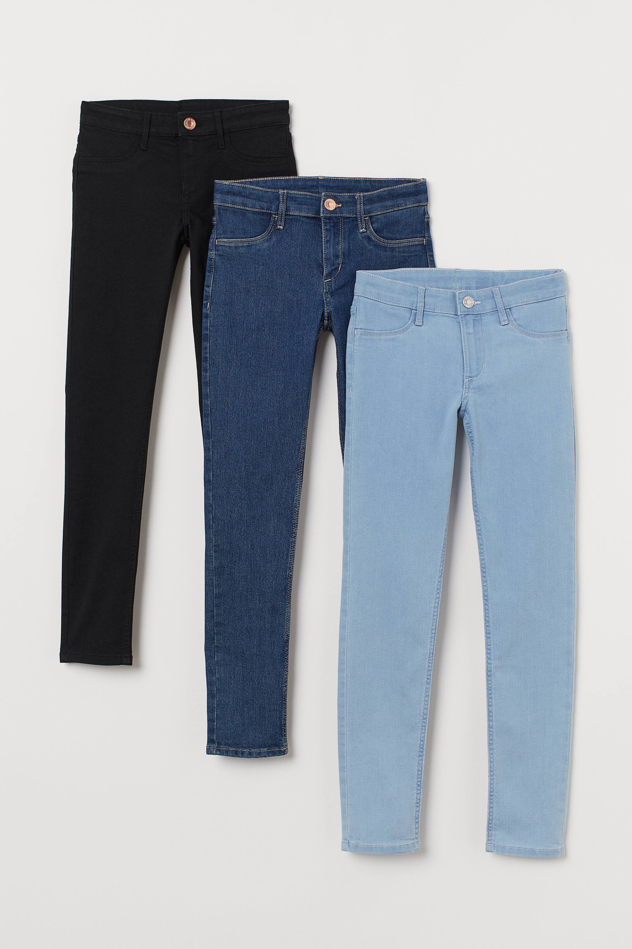 3-pack Skinny Fit Jeans - Black/denim blue - Kids | H&M US