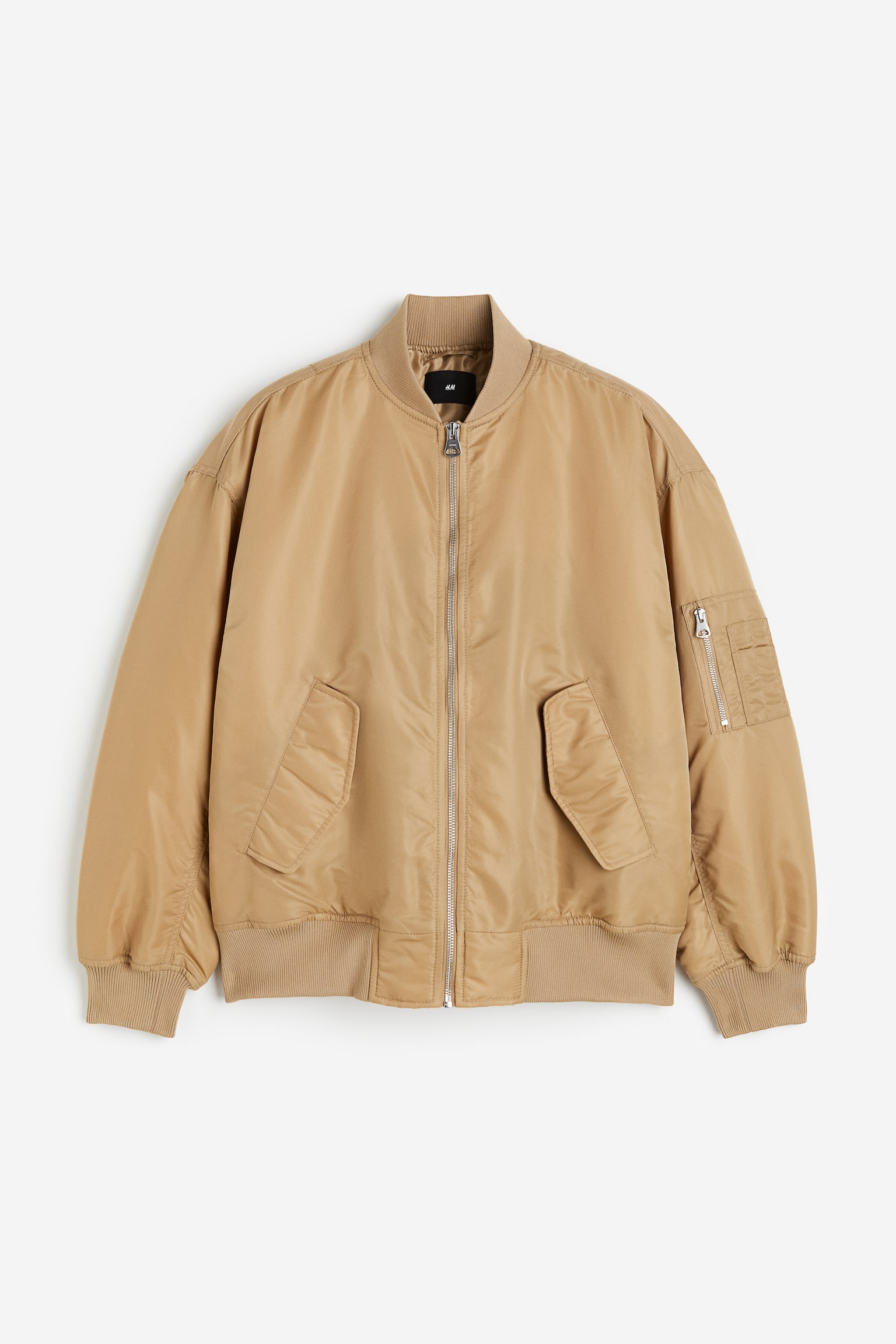 Loose Fit Bomber jacket - Dark beige - 1