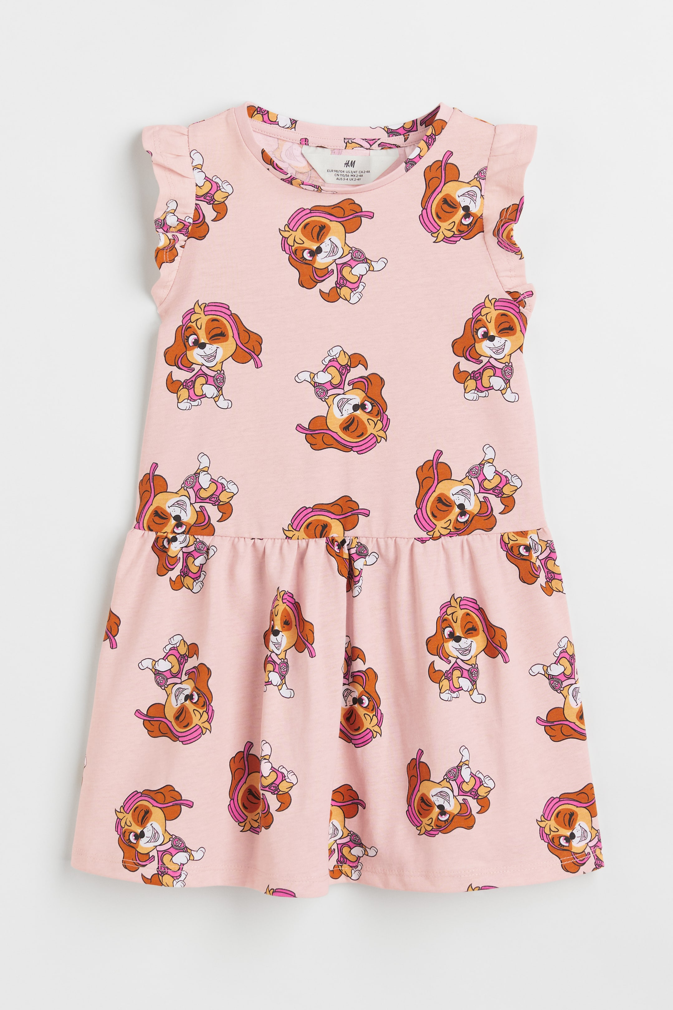 Größeres Bild ansehen: Baumwollkleid mit Print - Helles Puderrosa/Paw Patrol - Kids | H&M DE 1