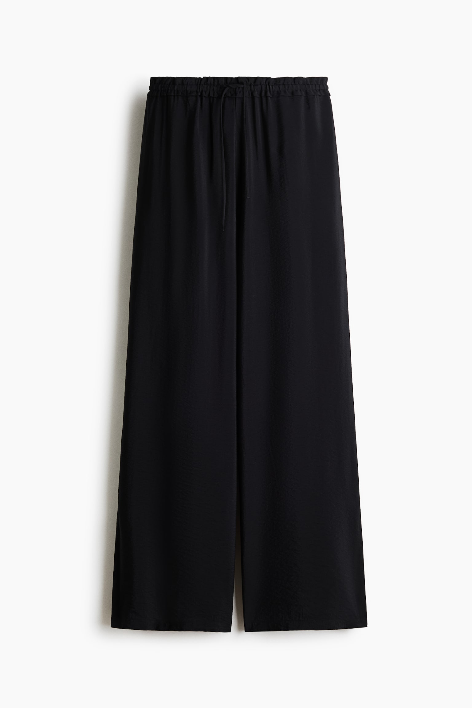 Viscose-blend drawstring trousers - Schwarz/Beige - 1
