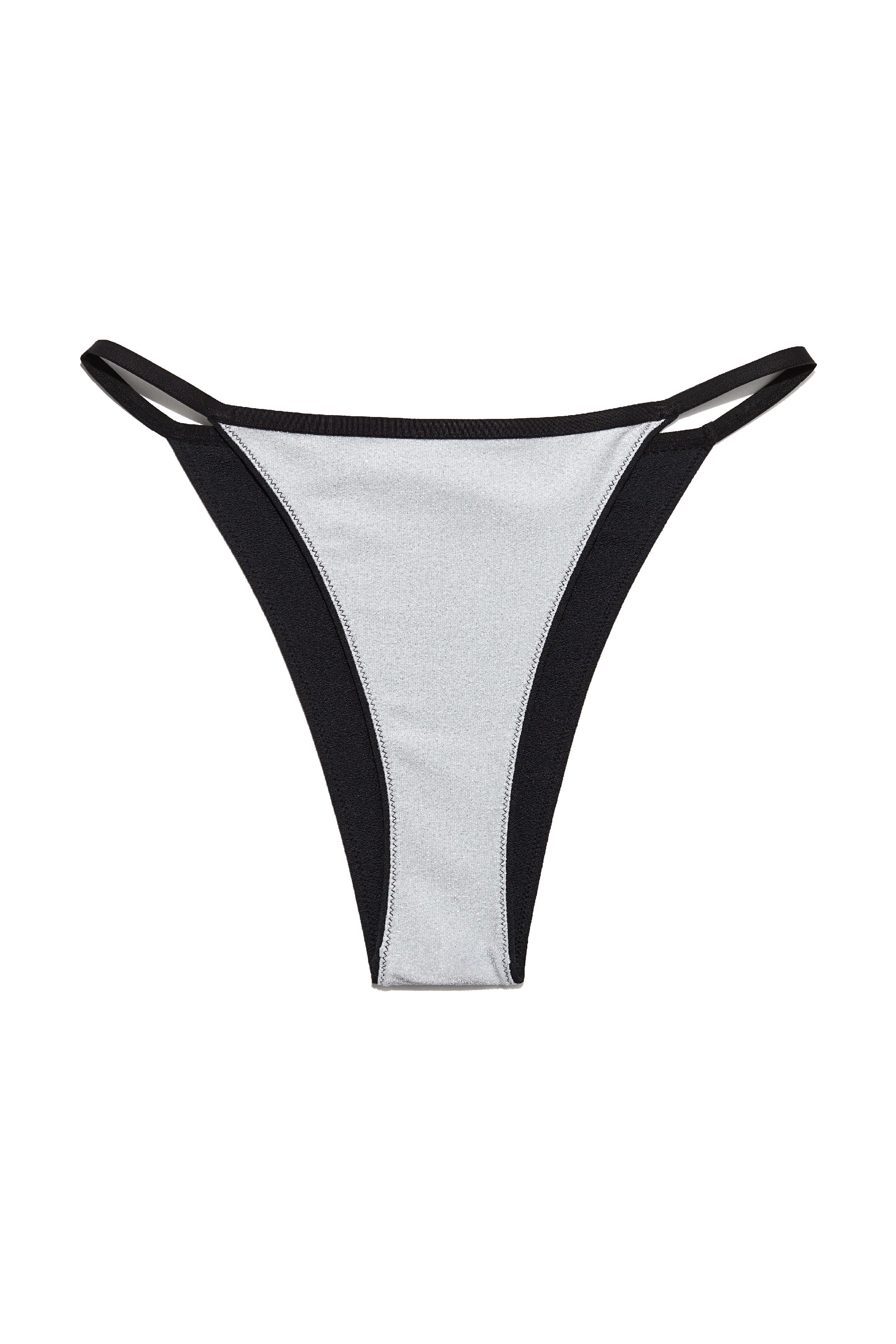 Femme - Bas de maillot Tanga réversible Argenté/noir - Size: L  - H&M