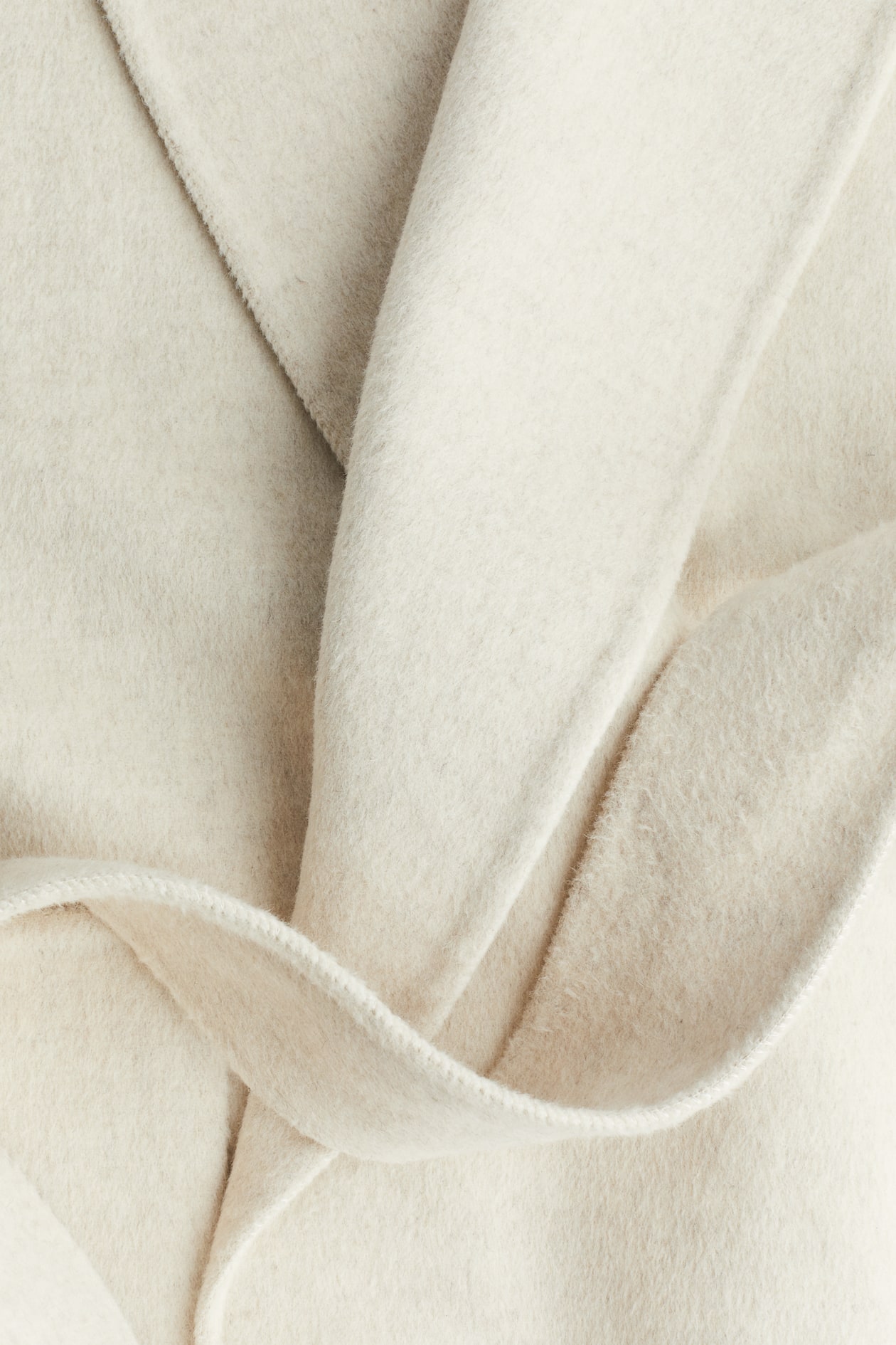 Hooded Wool Blend Coat Light Beige