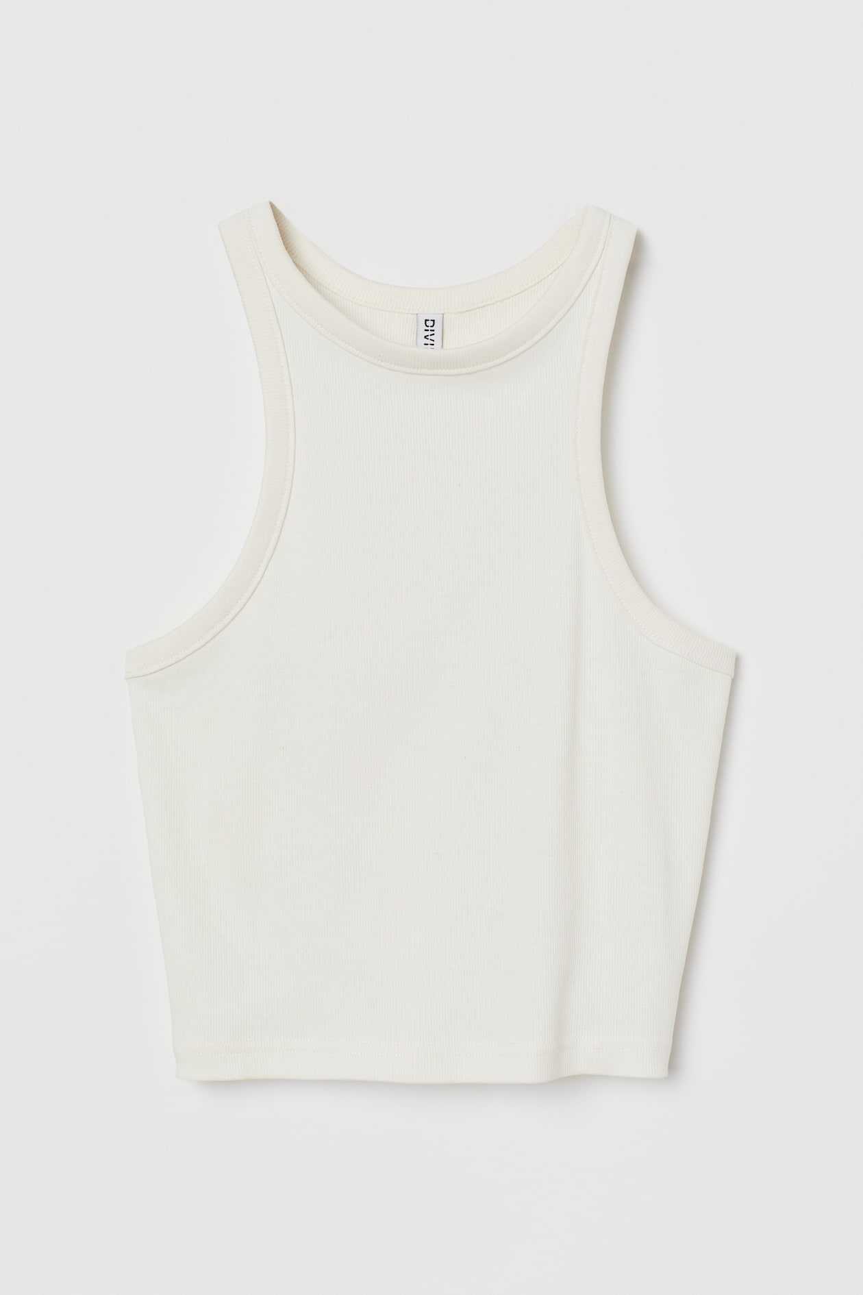 Ribbed Tank Top - Round Neck - Sleeveless - Cream - Ladies | H&M US