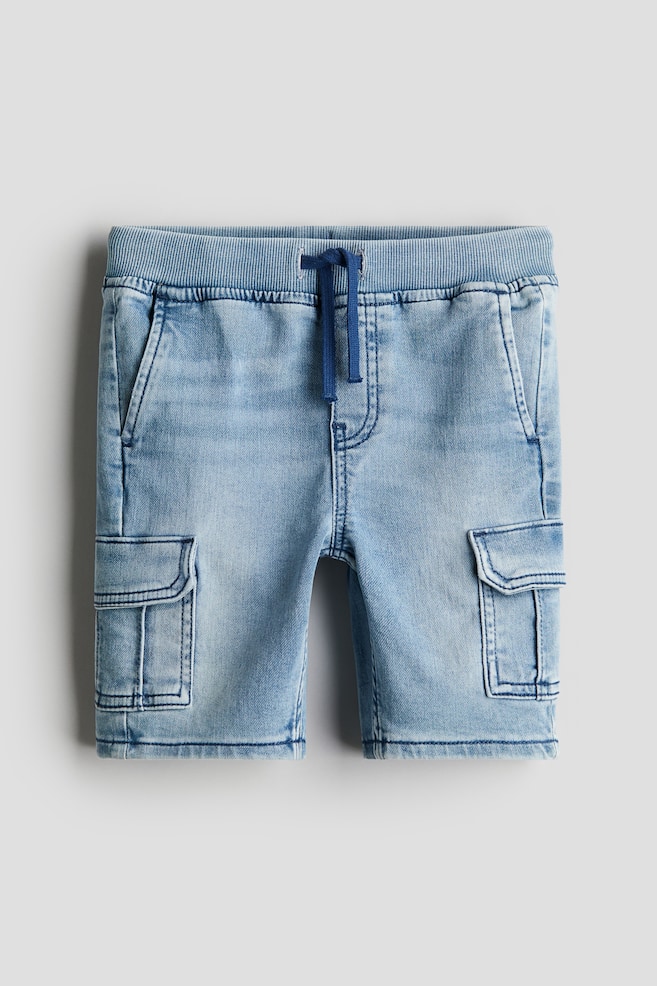 Cargo Shorts - Regular waist - Knee-length - Light denim blue - Kids ...