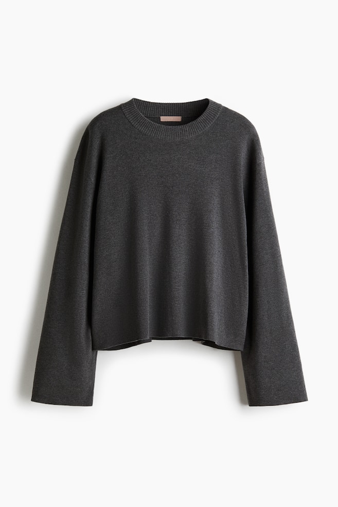 Oversized jumper - Dark grey/Dark brown/Cream/Grey marl/Light beige marl/Navy blue - 1