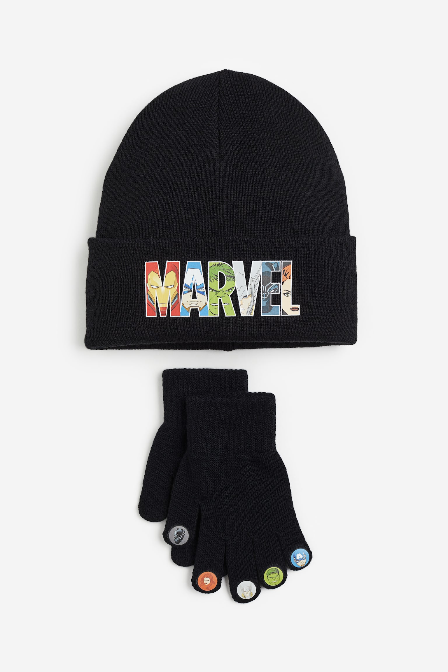 2-piece Design Detail Knit Set - Black/Marvel Comics - 1