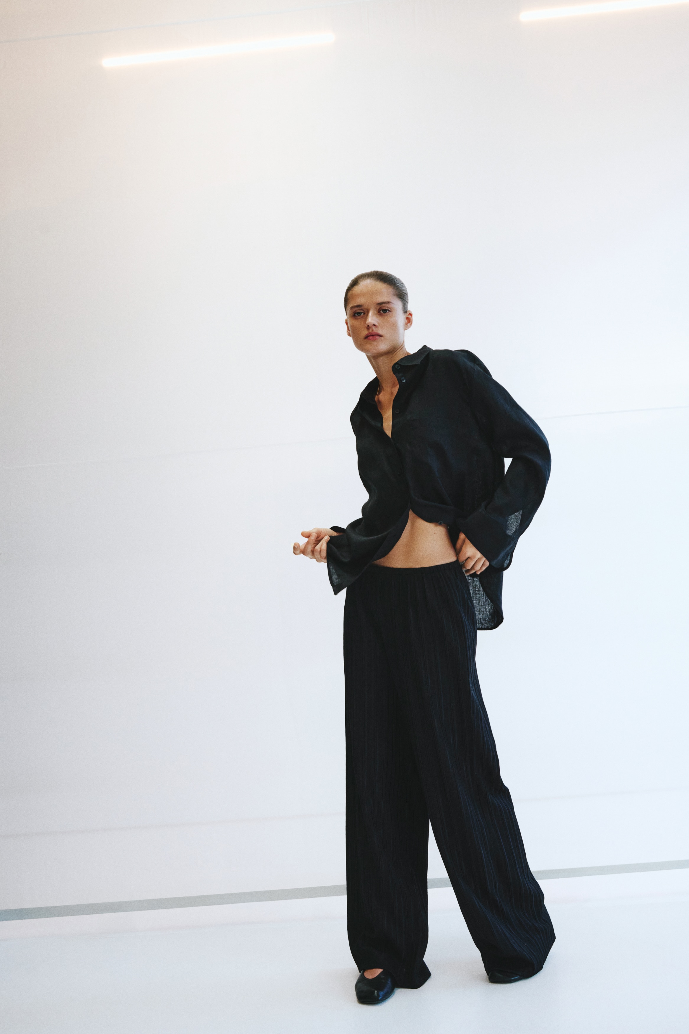 h&m high waist dress pants Ladies - Gray Melange Dress Pants - Size: 10