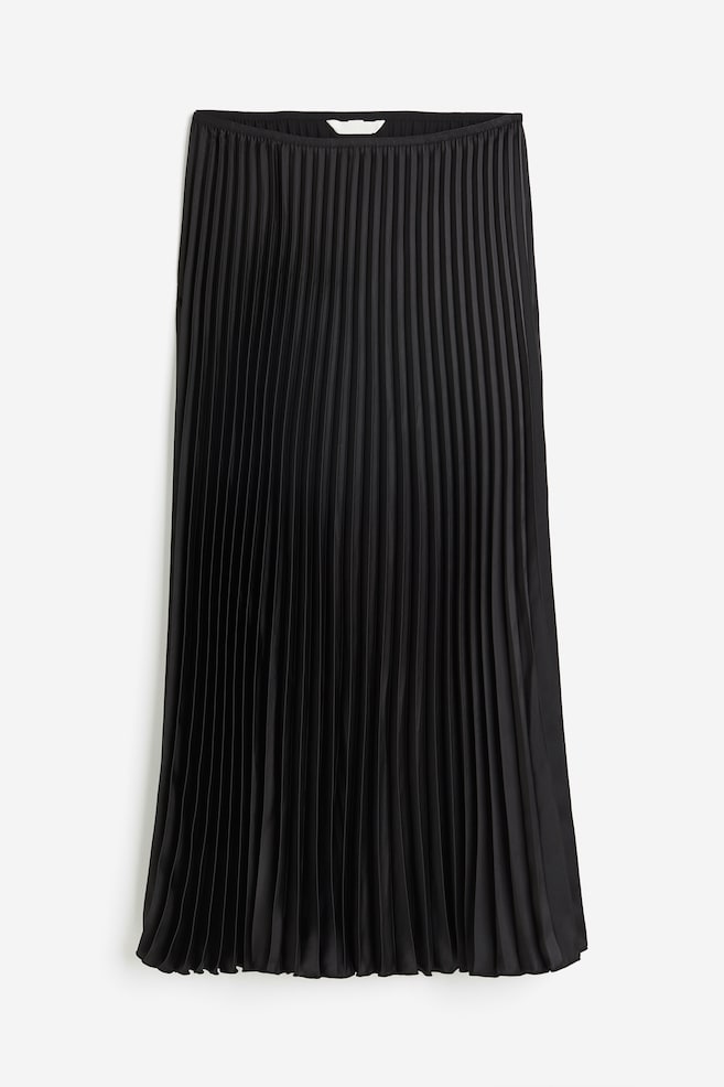 Pleated midi skirt - Black - 2