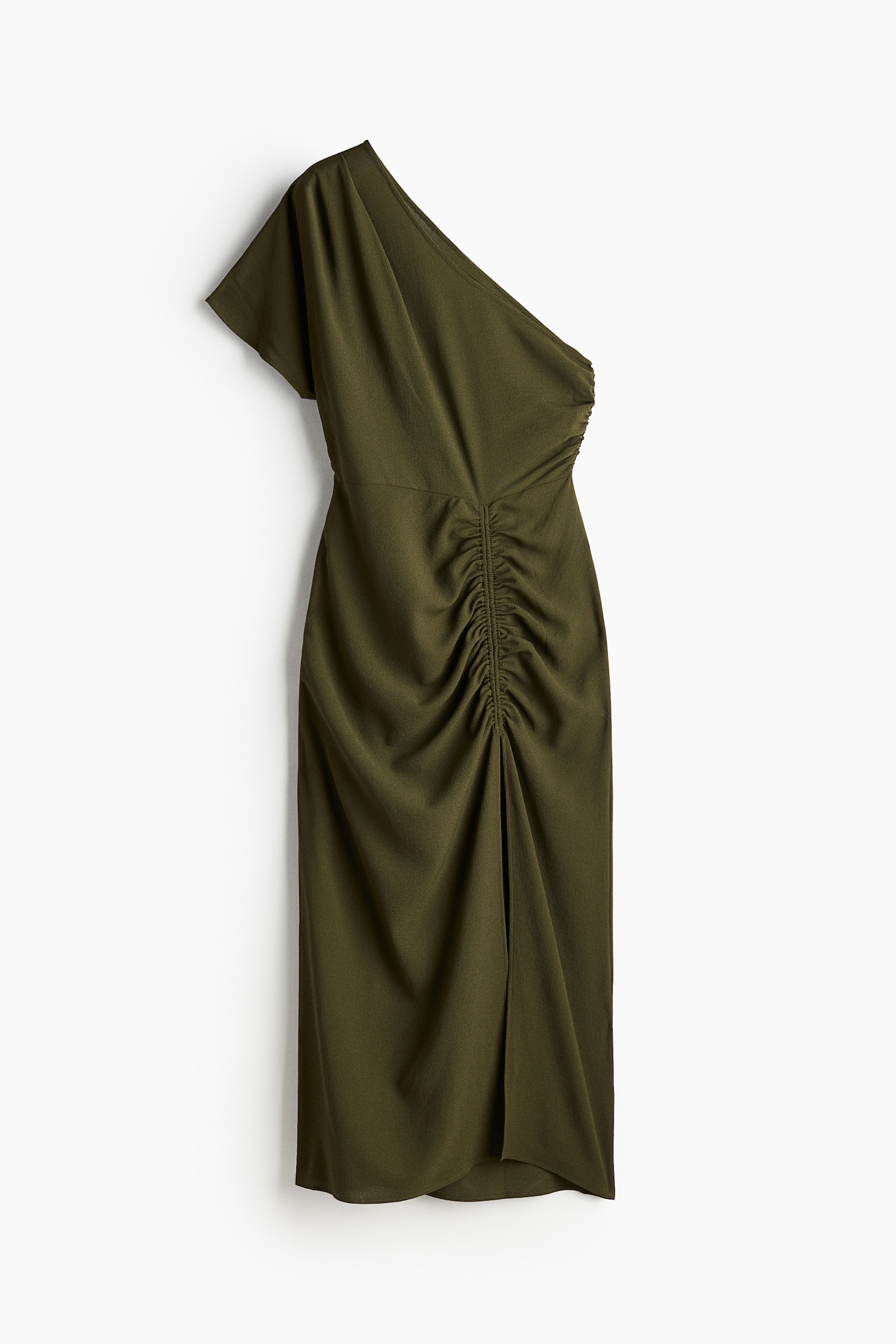 Draped one-shoulder dress - Dark green/Navy blue/Black - 2