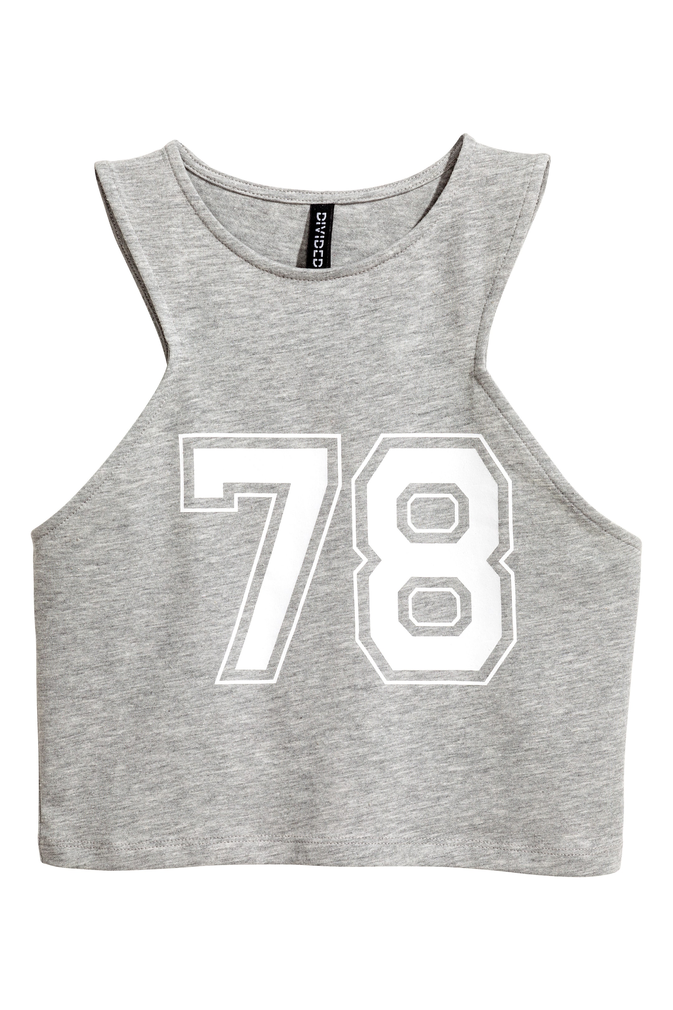 View larger image: Cropped jersey vest top - Grey marl - Ladies | H&M GB 1