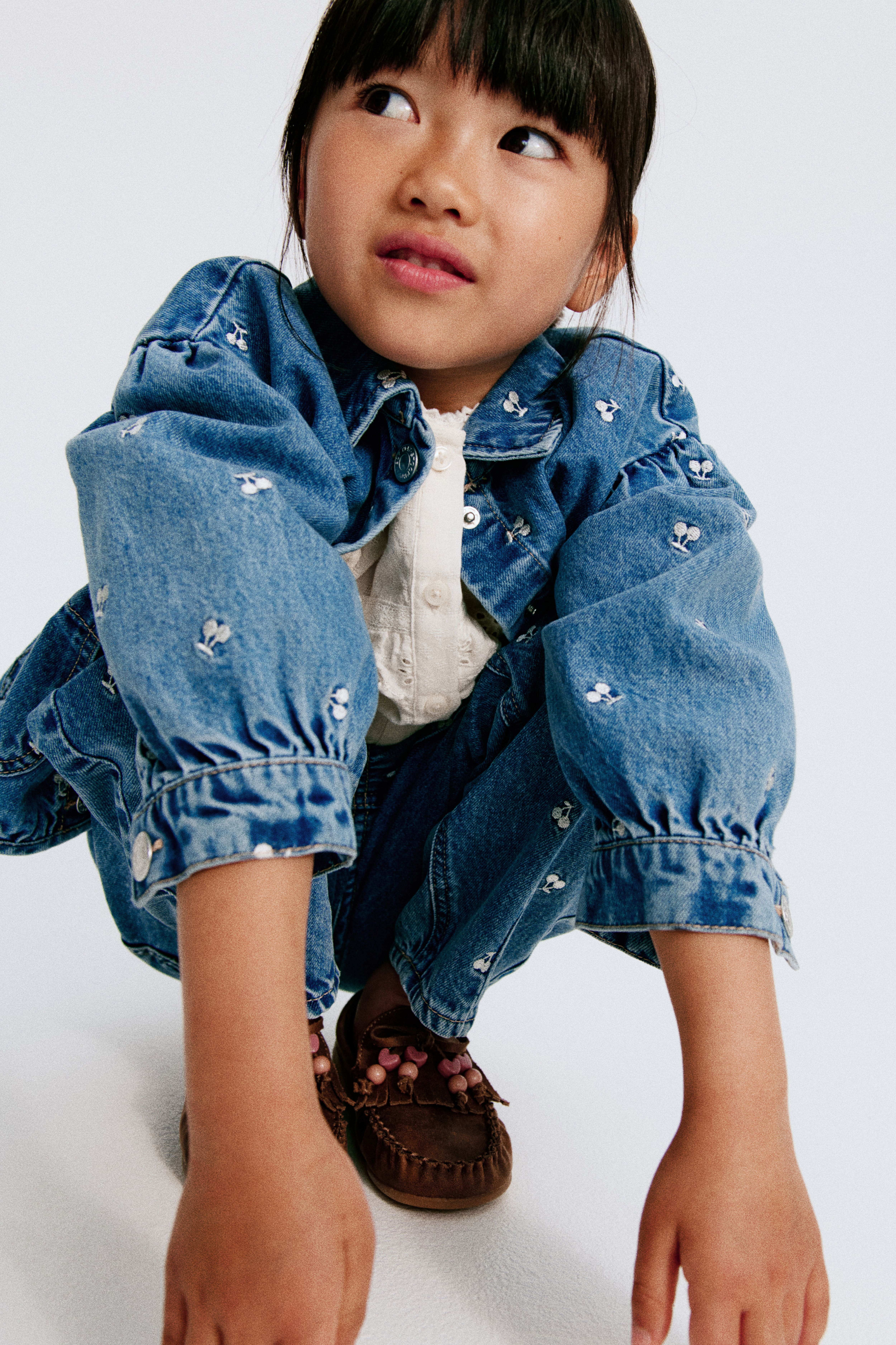 Embroidered-Detail Denim Jacket