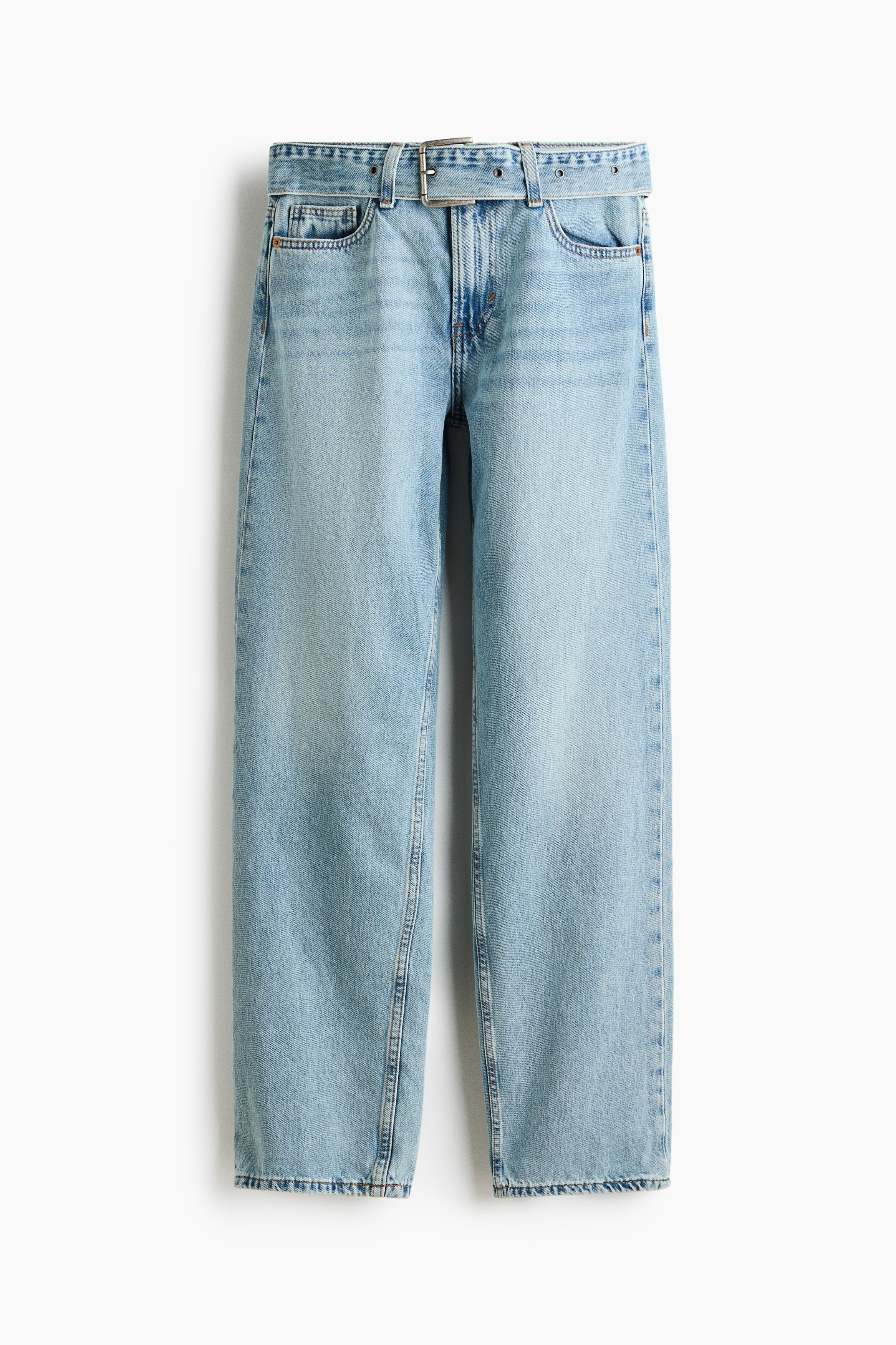 Barrel-Leg High-Waist Jeans - Light denim blue