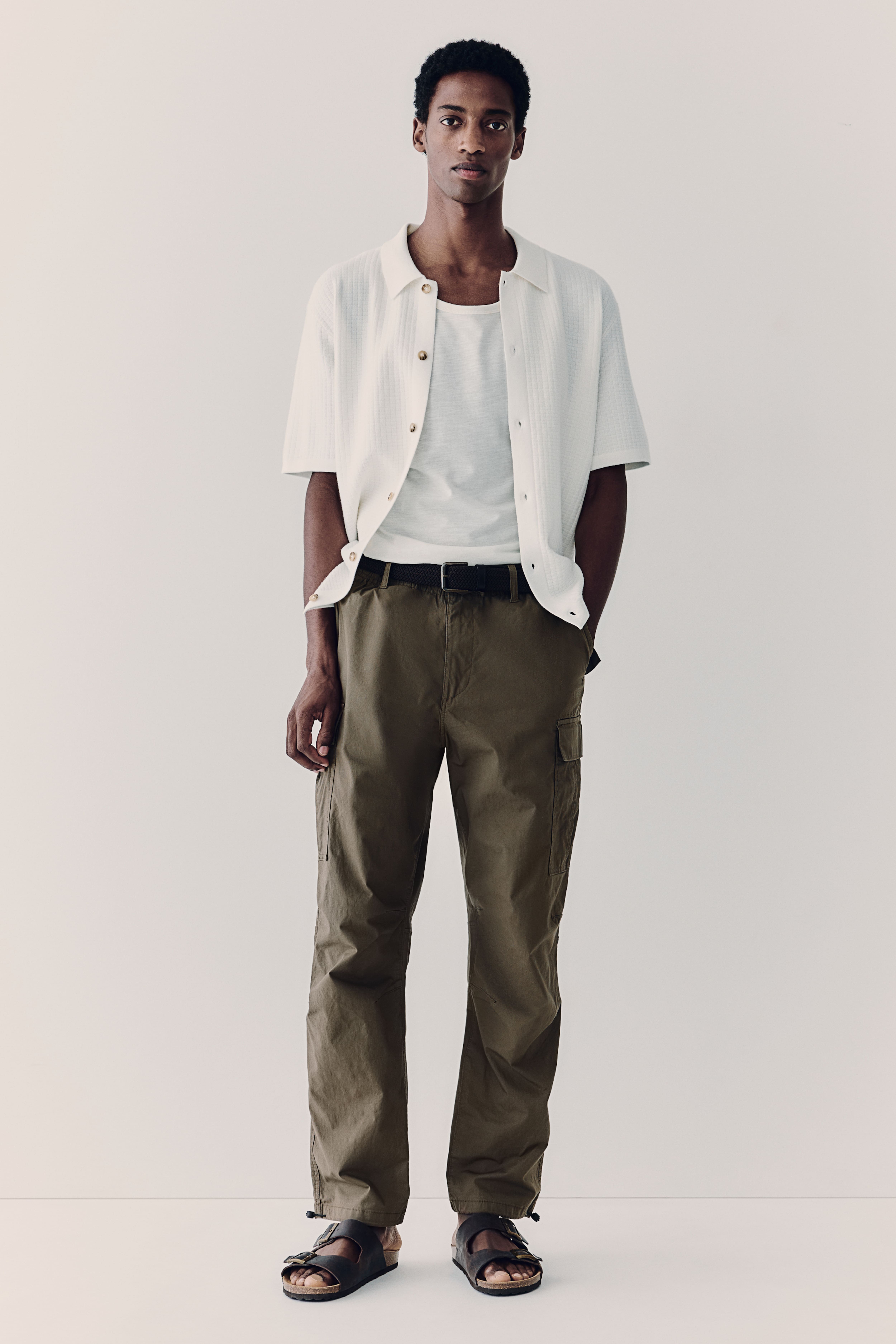 H&m mens khaki fashion pants