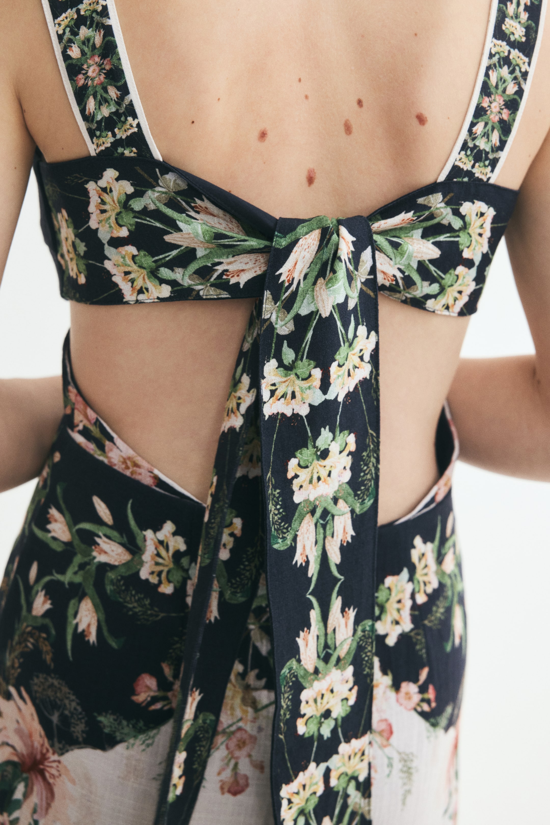Tie-Detail Cutout Dress