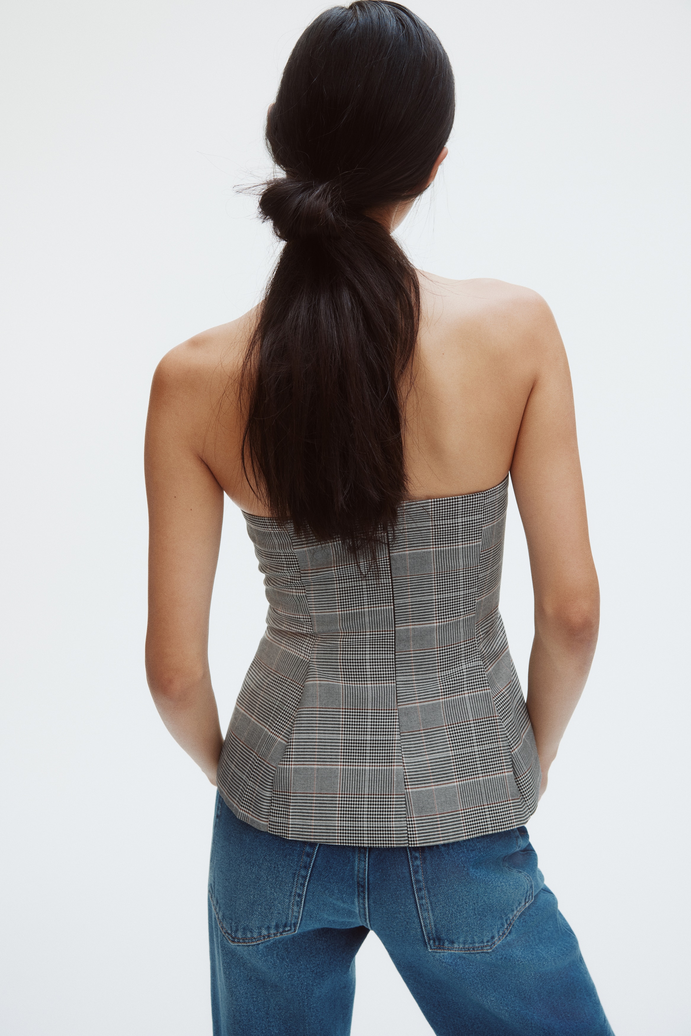 Flared bustier top