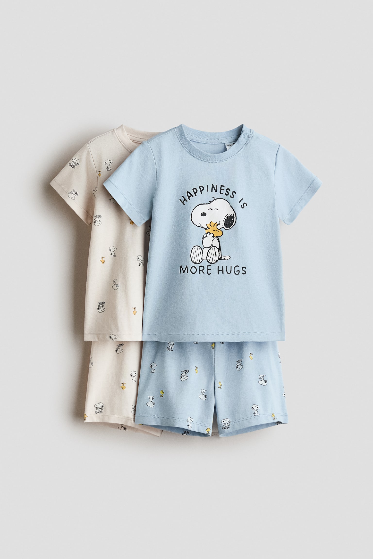 Lot de 2 pyjamas imprimés - Bleu clair/Snoopy/Gris/Mickey