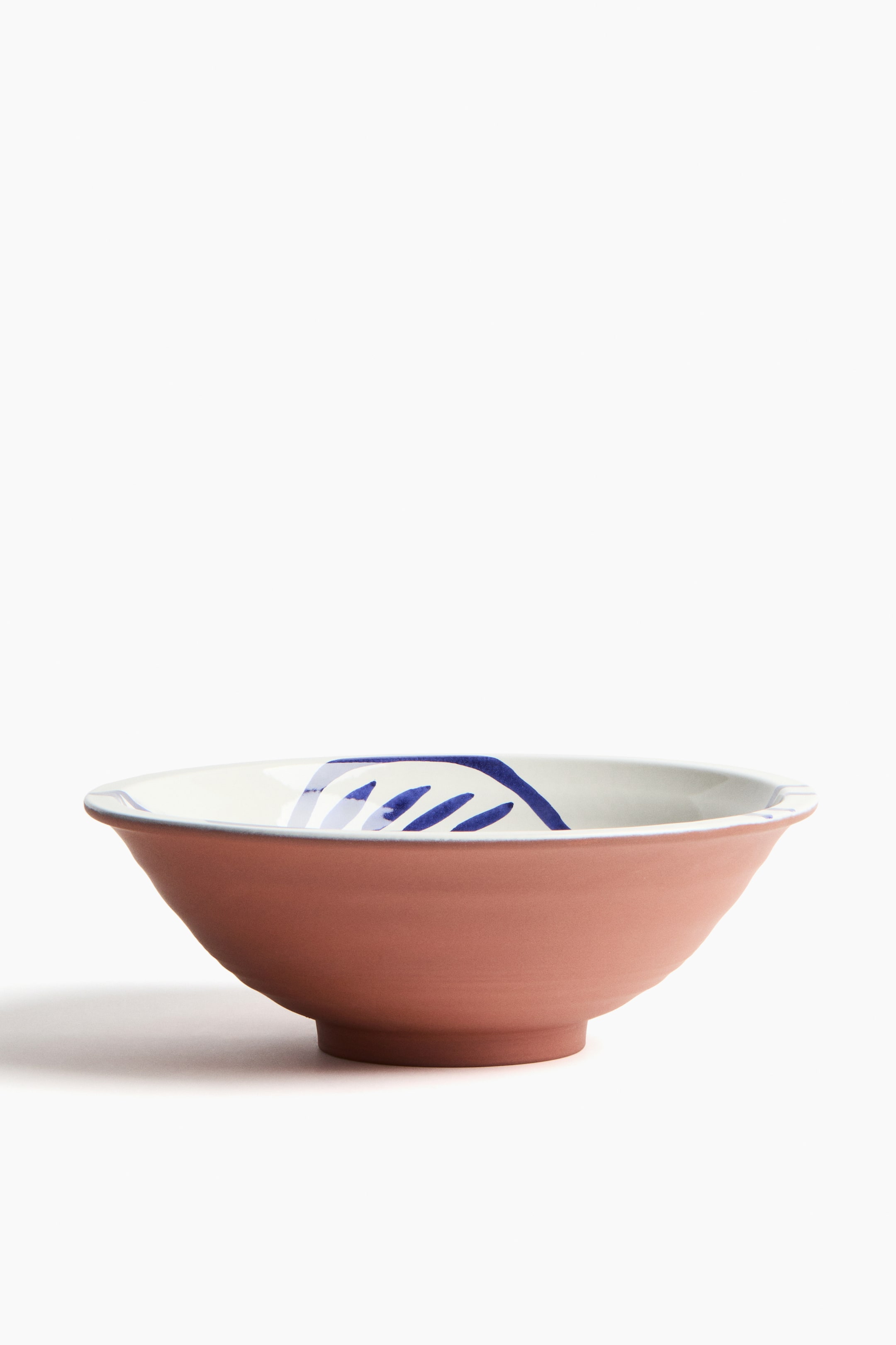 Hand-Painted Terracotta Serving Bowl