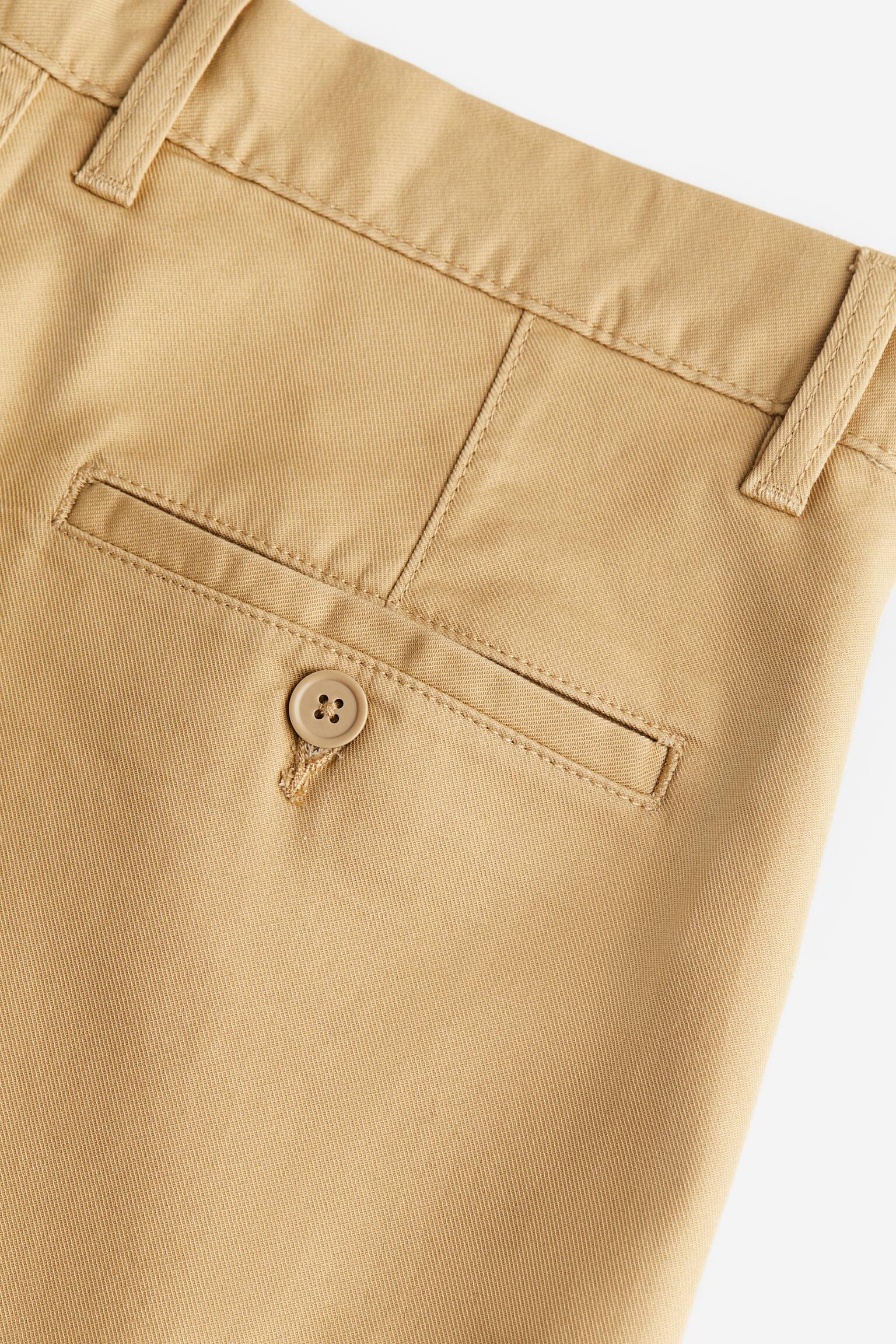 Regular Fit Cotton chino shorts - Beige/Black - 2