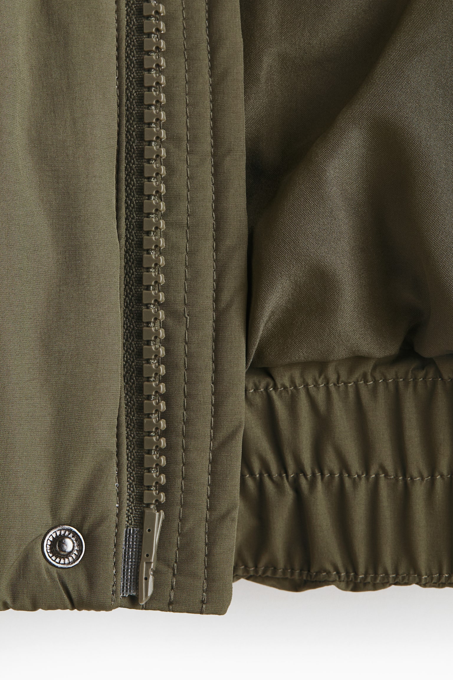 발수 코팅 퍼프 재킷 - 다크 카키 그린/블랙 - 9