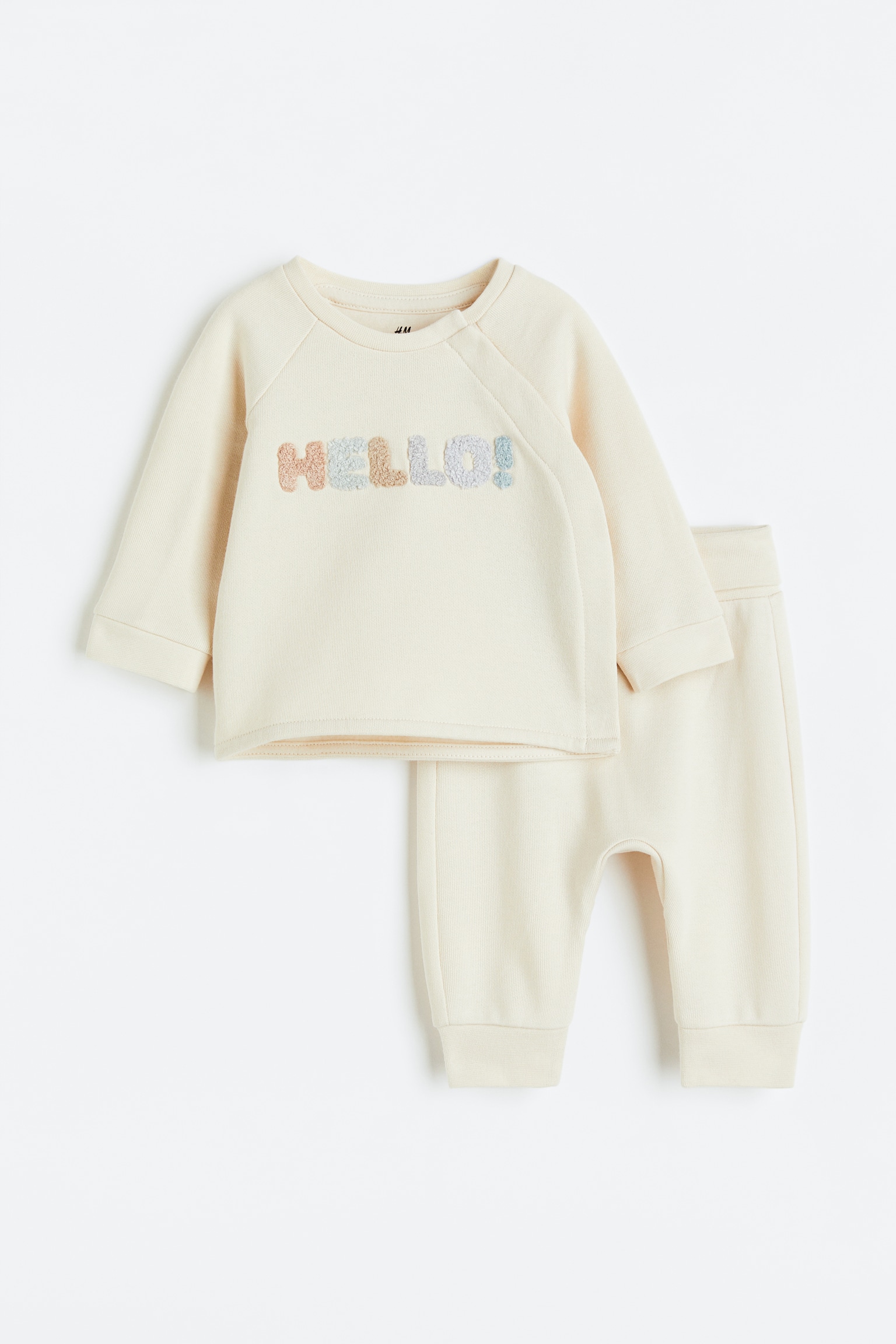 Bộ 2 món vải nỉ cotton - Màu be nhạt - 1