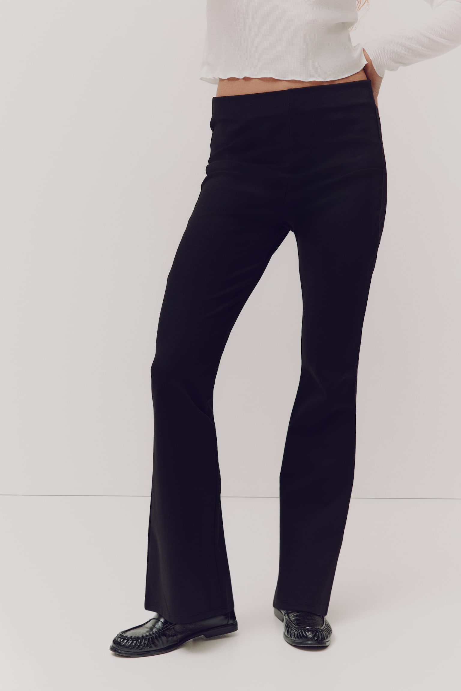 Flared jersey trousers - Black - 5