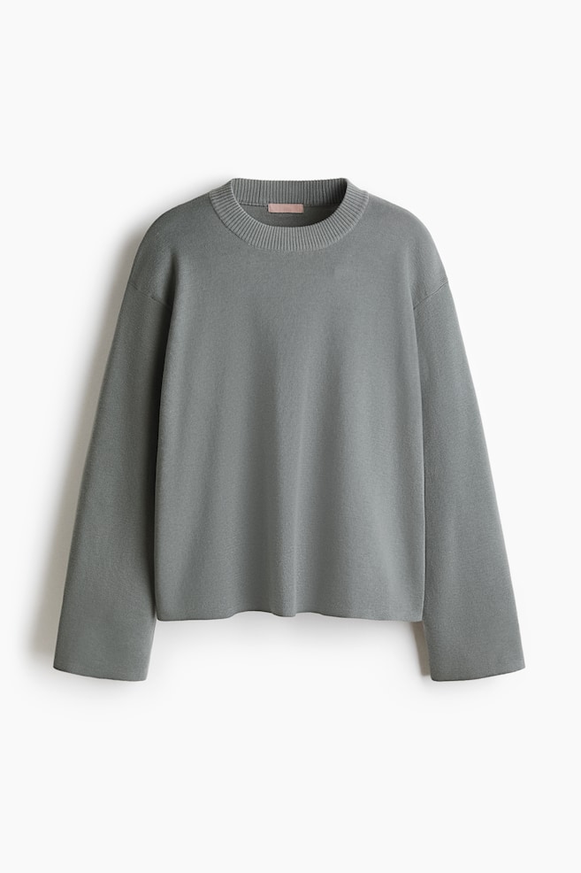 Oversized Sweater - Dark dusty green/Dark brown/Gray melange - 1