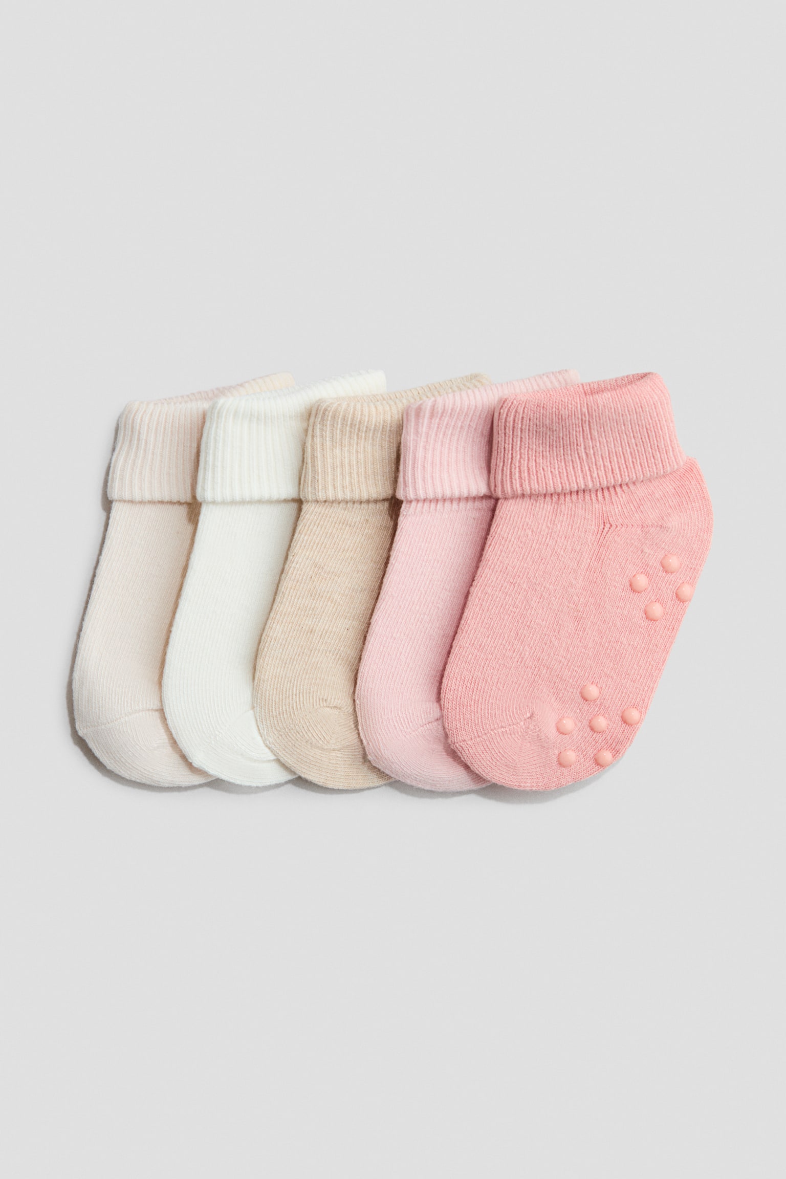 5-pack Anti Slip Socks - Pink/White/Beige marle/Brown/White/Dark grey/Black/Dark grey/Navy blue/White/Brown/Beige/Dusty green/Cream/Dusty blue/Grey/Black/Light pink/Pink/Cream