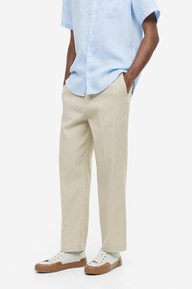 Regular Fit Linen-mix trousers - Light beige/Light green-beige/Light grey/White/dc/dc - 6