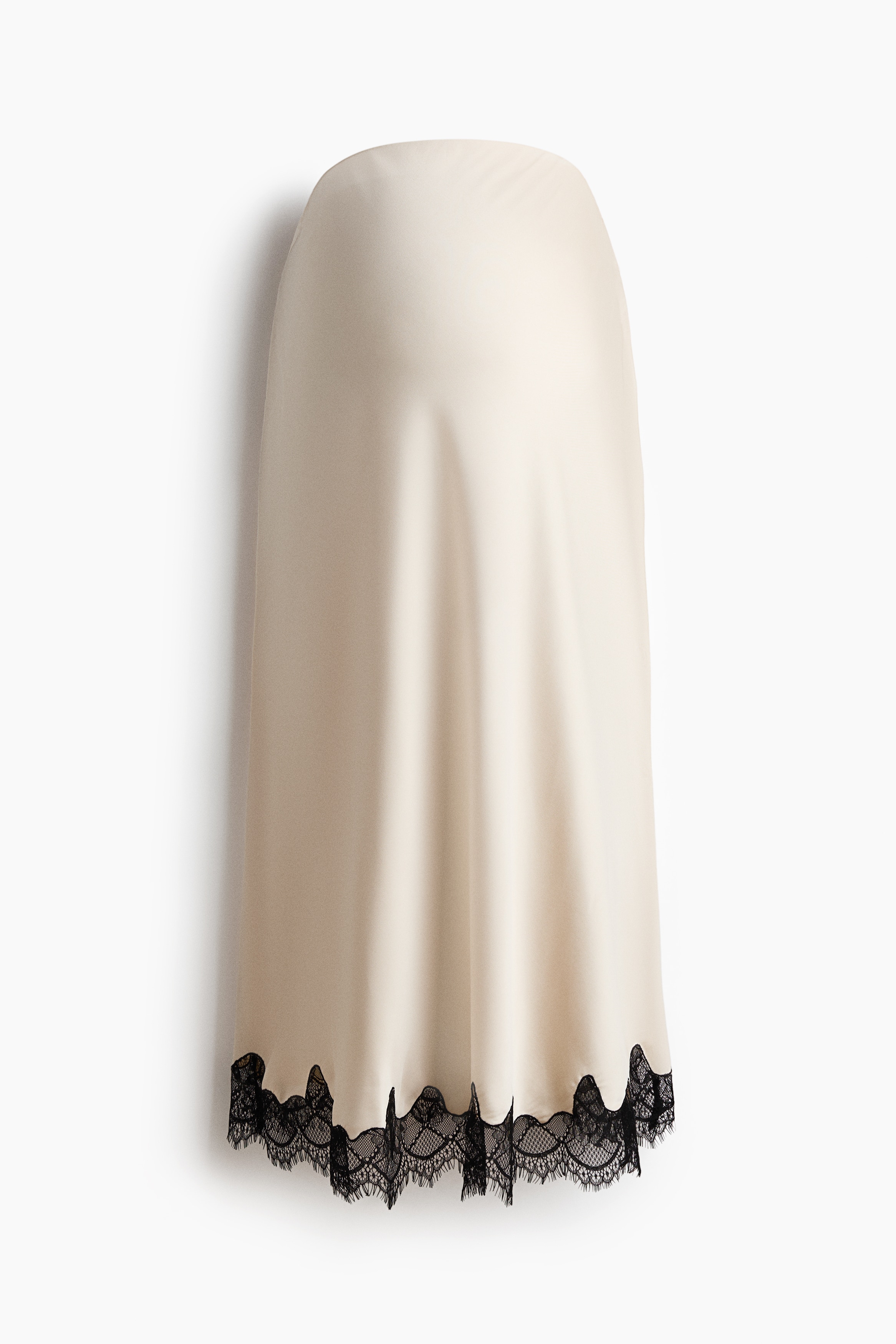 MAMA Lace-trimmed slip skirt - Cream/Black/Dark dusty pink/Burgundy