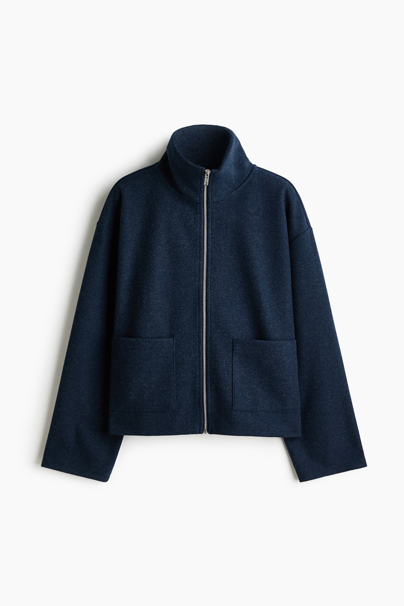 Sweatshirt med lynlås - Marineblå/Mørkegråmeleret/Mørkebrun - 1
