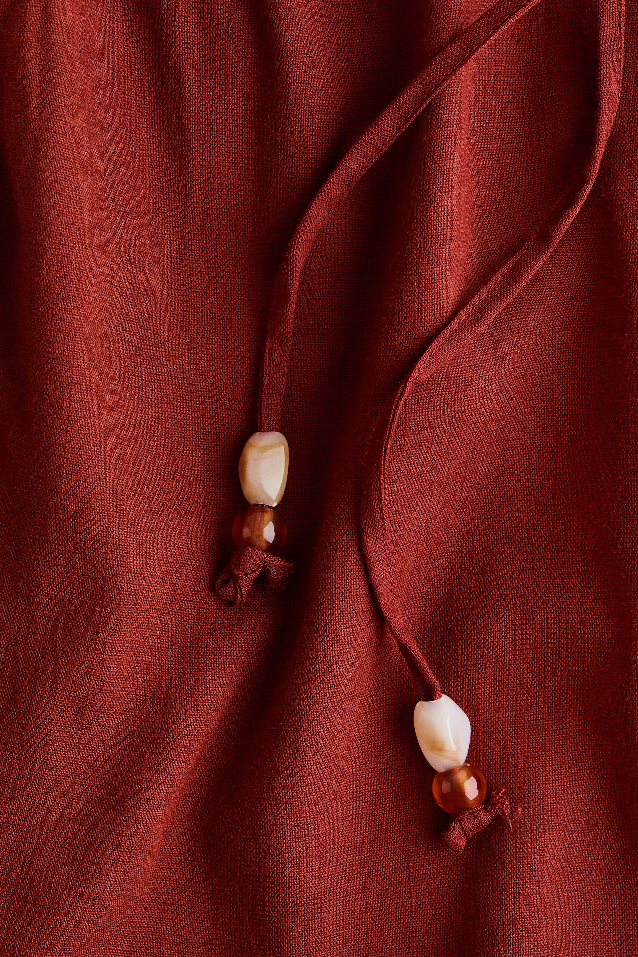 Linen-Blend Drawstring Pants