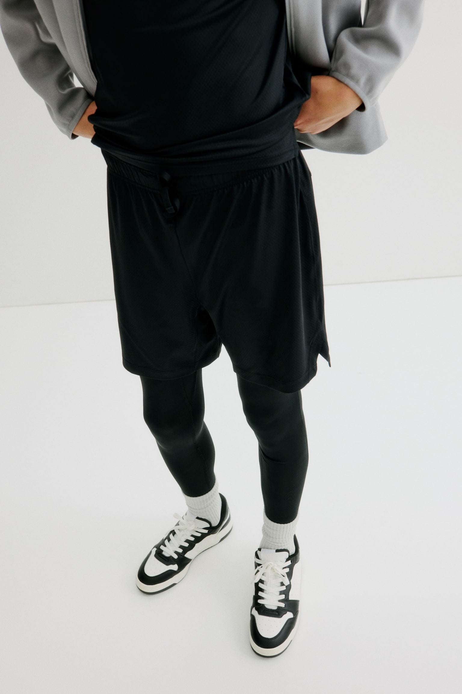 Layered football tights with DryMove™ - Black - 3