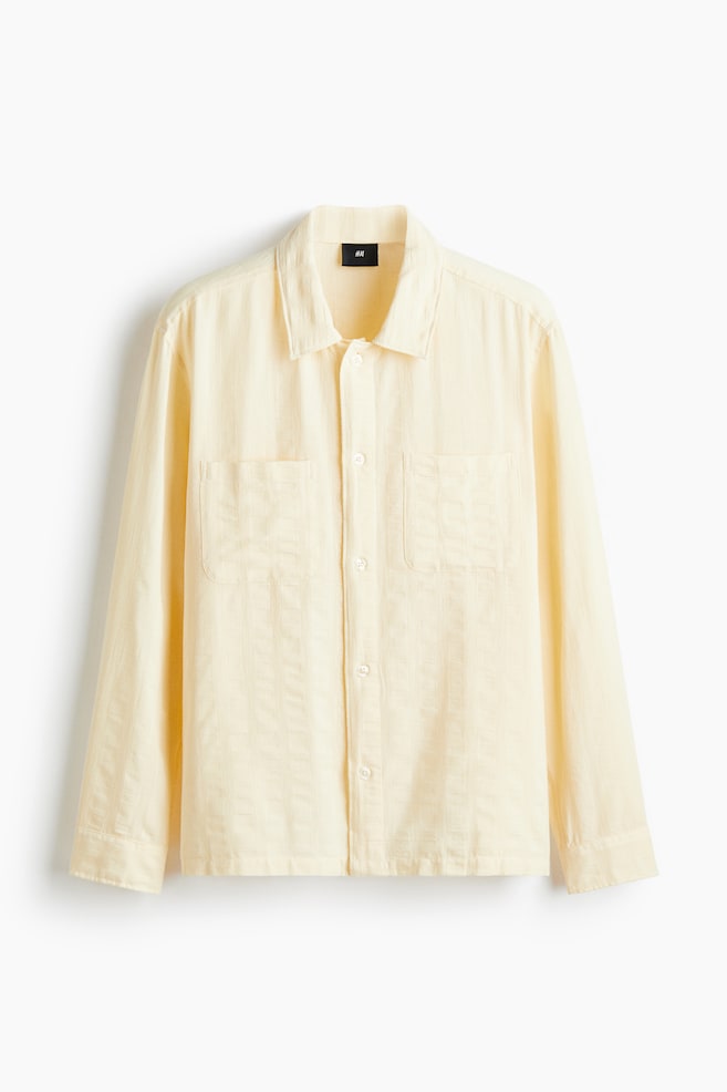 Regular Fit Textured cotton shirt - Light yellow/Green/Red - 1